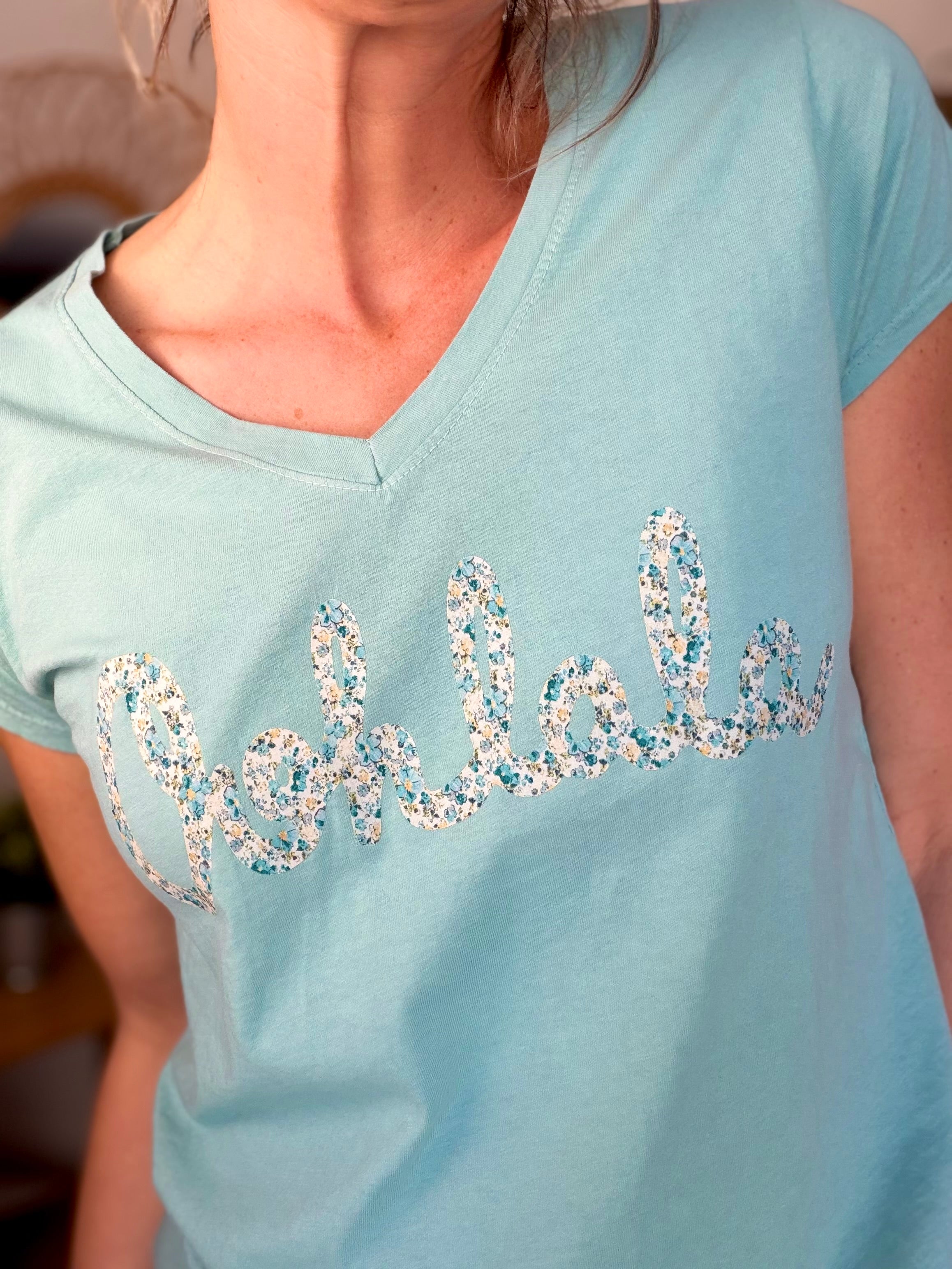 Tee shirt Ohlala Liberty VERA Vert céladon