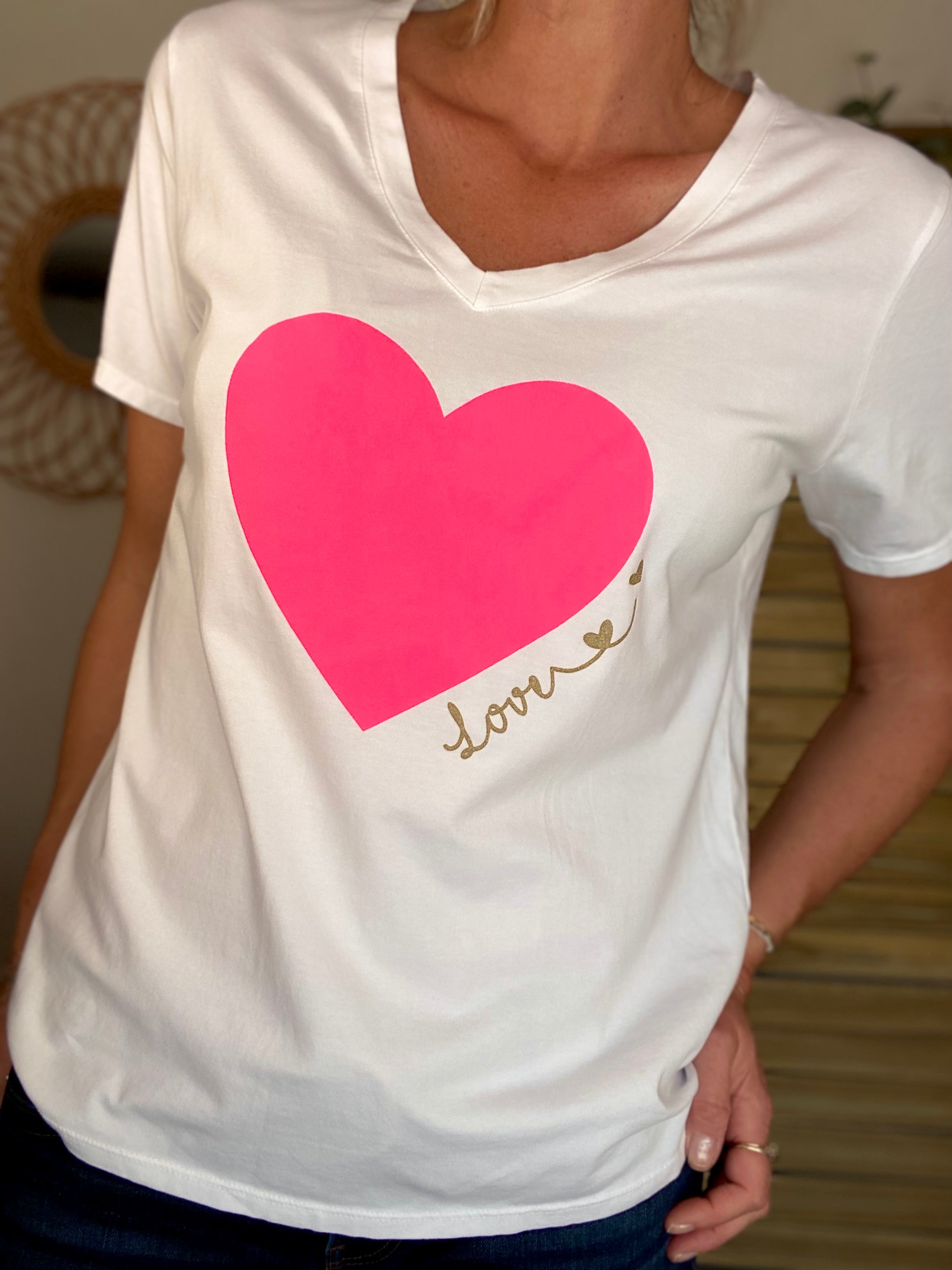 Tee shirt coeur fluo Love 🩷 DAKOTA