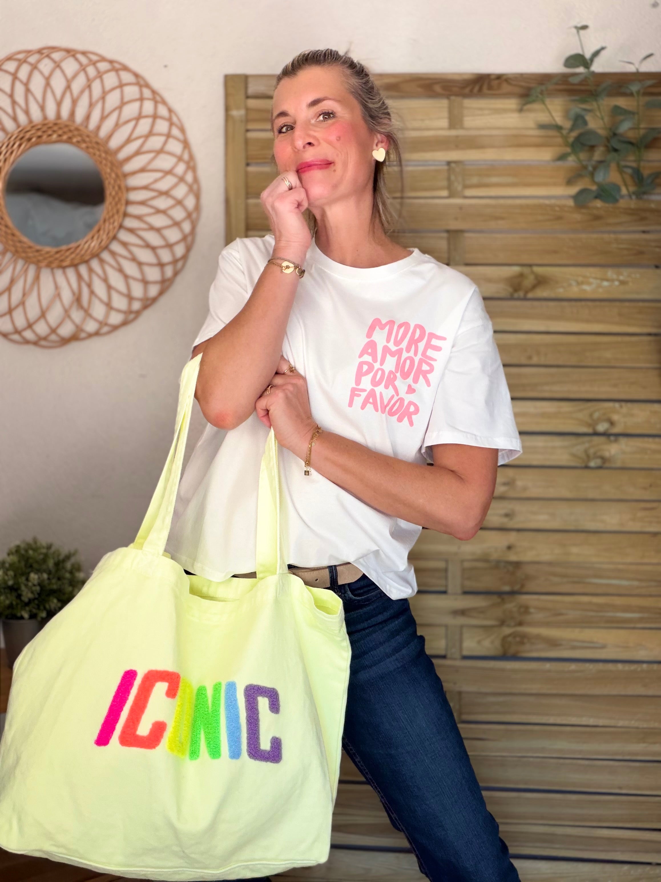 Grand cabas Tote bag ICONIC Jaune VANINA