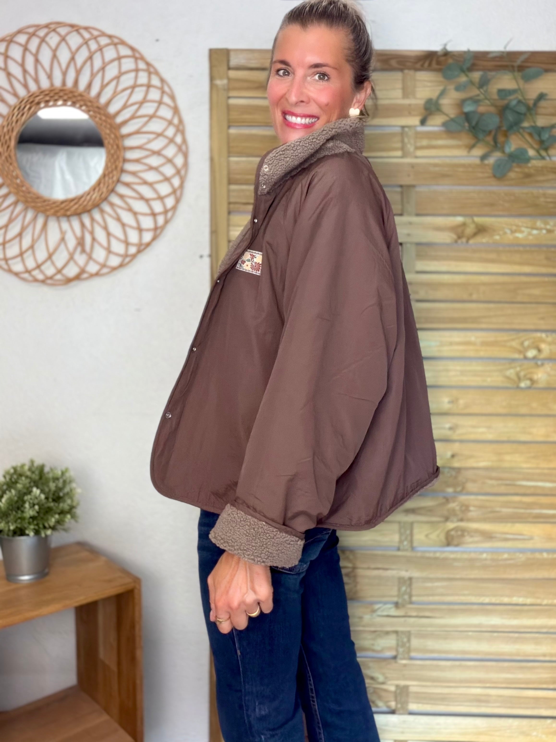 Veste matelassée réversible Sherpa AMÉLIE Chocolat