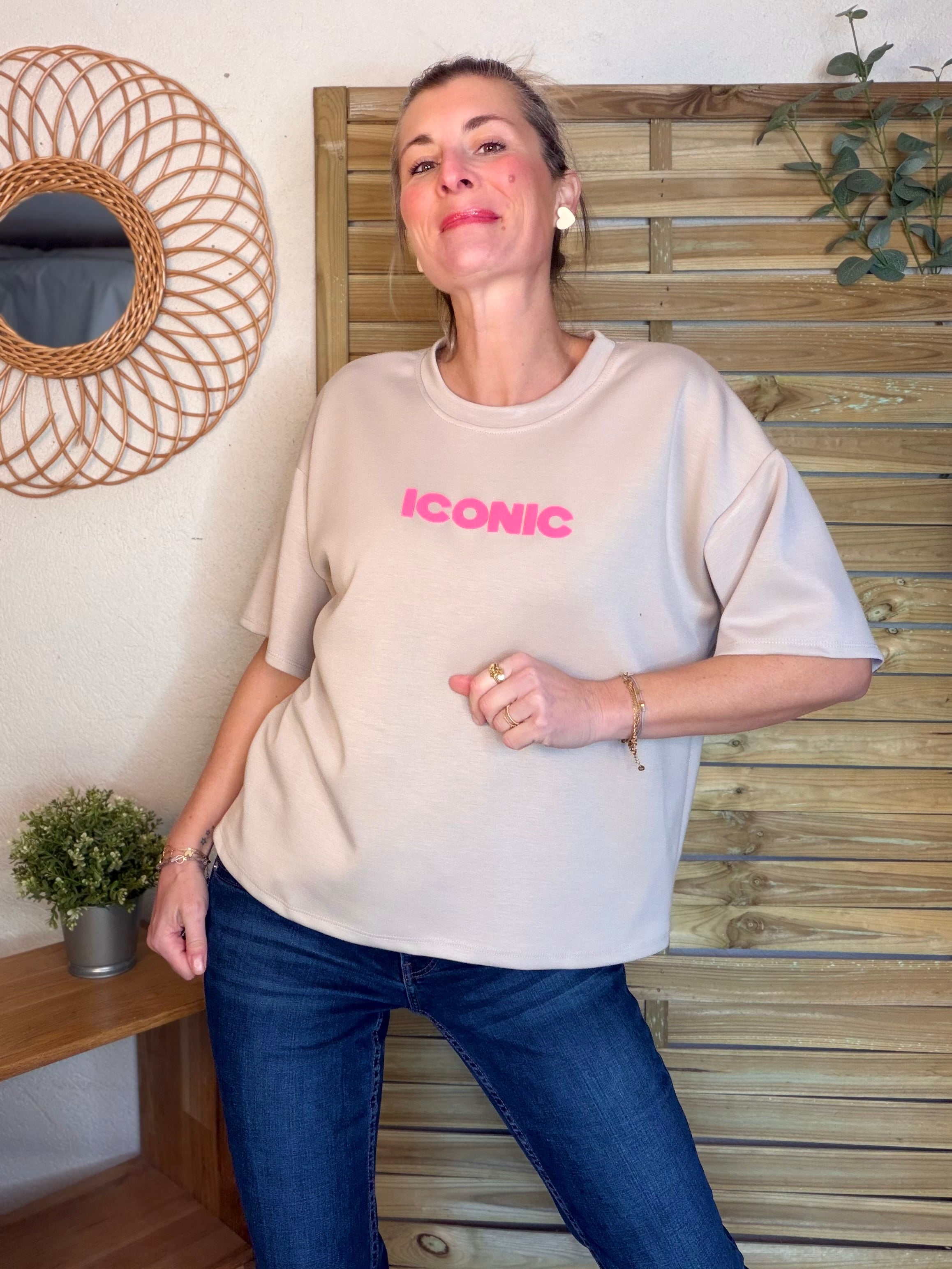 Tee shirt ICONIC - THÉA Beige