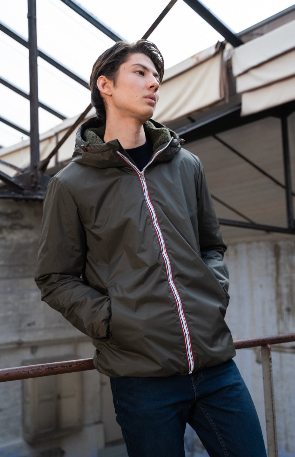 Parka Imperméable Homme LOUIS* COURT sherpa Kaki - LAURA JO