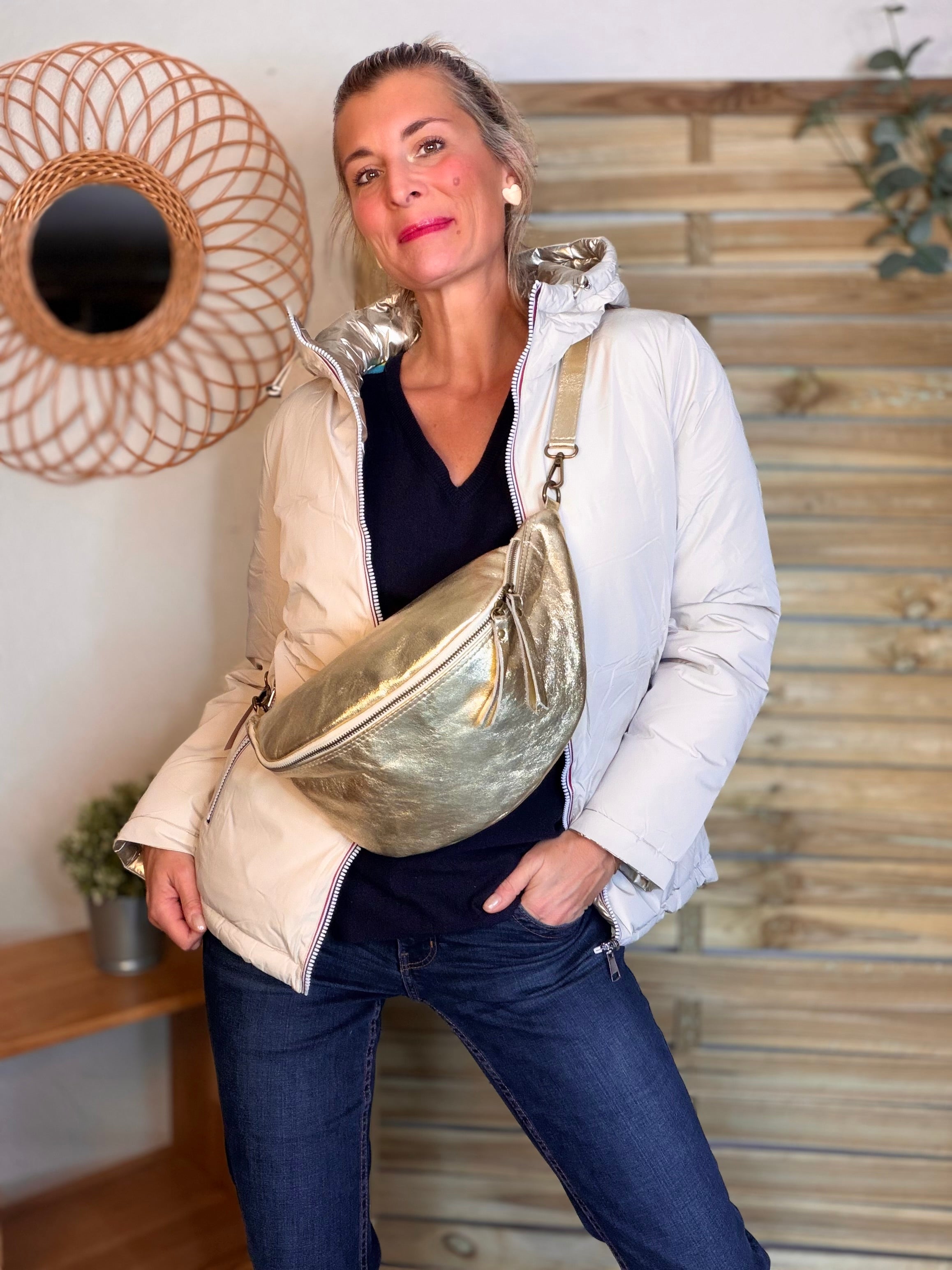 ⚡️PÉPITES FRIDAY - Doudoune imperméable réversible longue ANGÈLE COURT - Écru - MELYA MELODY