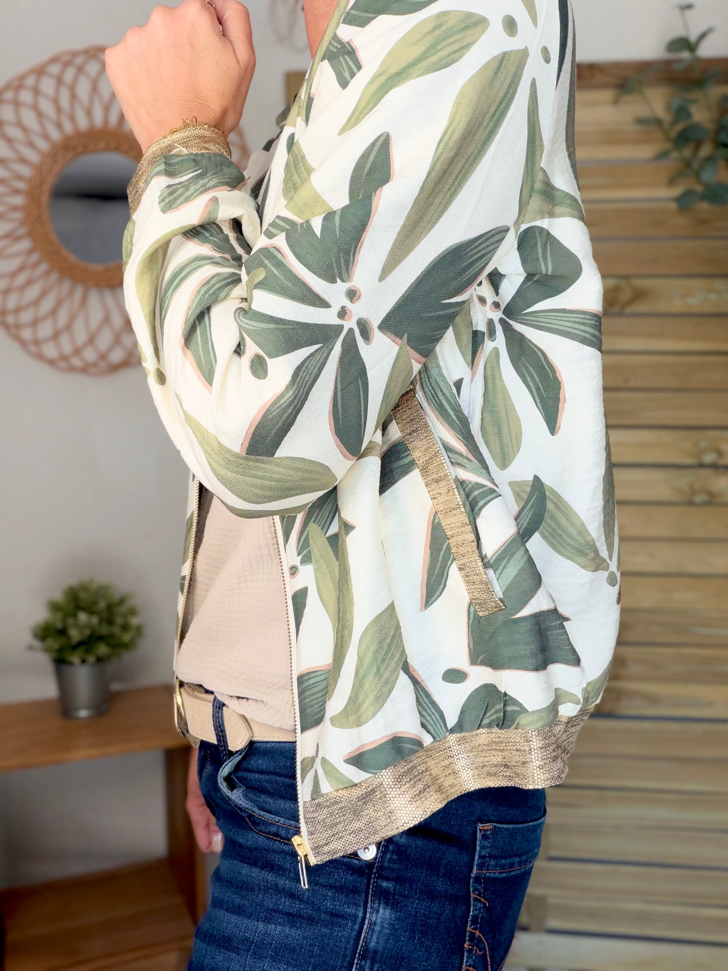 Veste bombers feuillage ANAÏS