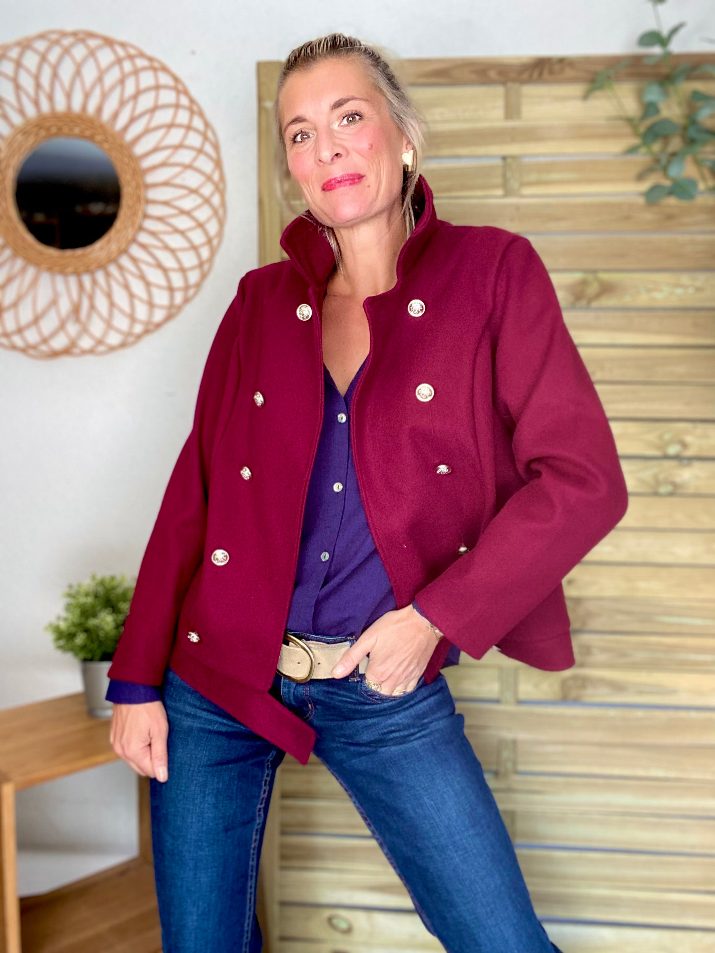 Veste caban légère JACK - Bordeaux rosé