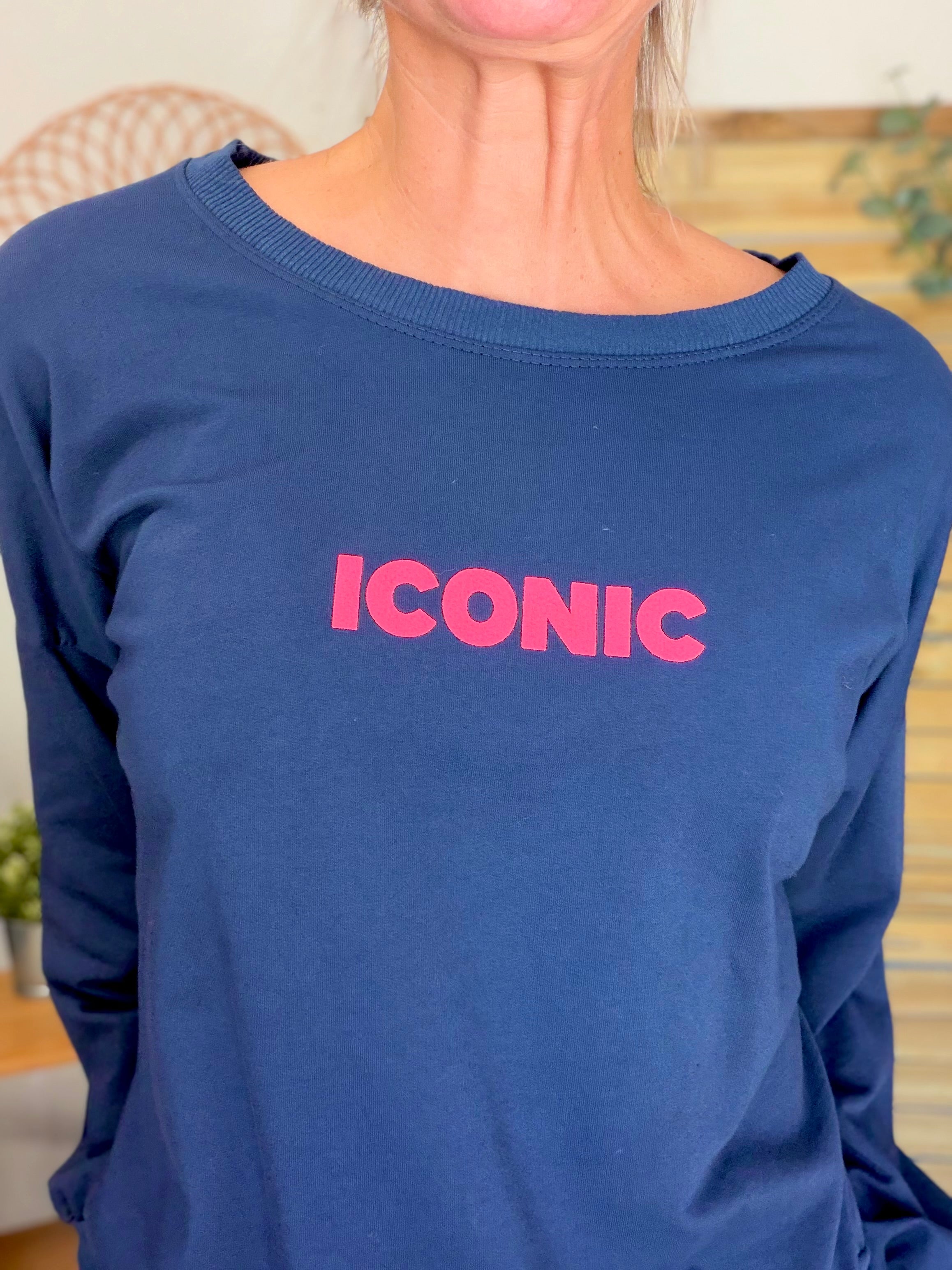 Sweat ICONIC léger 100% coton FAUSTINE Bleu marine (taille 36 à 46)