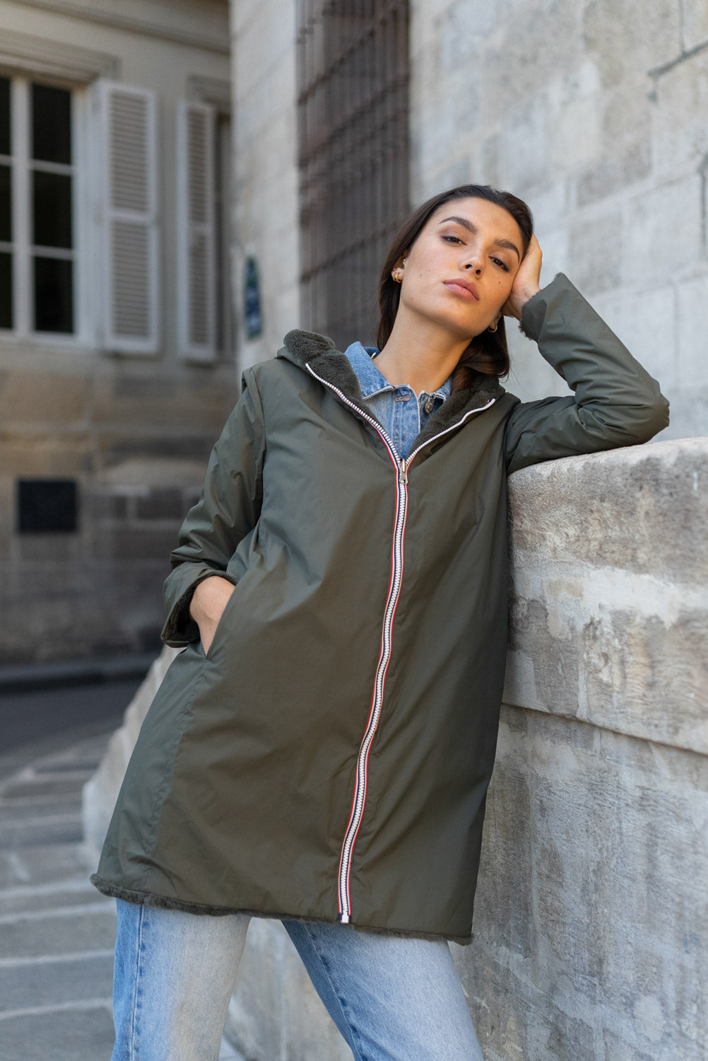 Parka Imperméable réversible fourrée Kaki / Kaki ALIX - LAURA JO