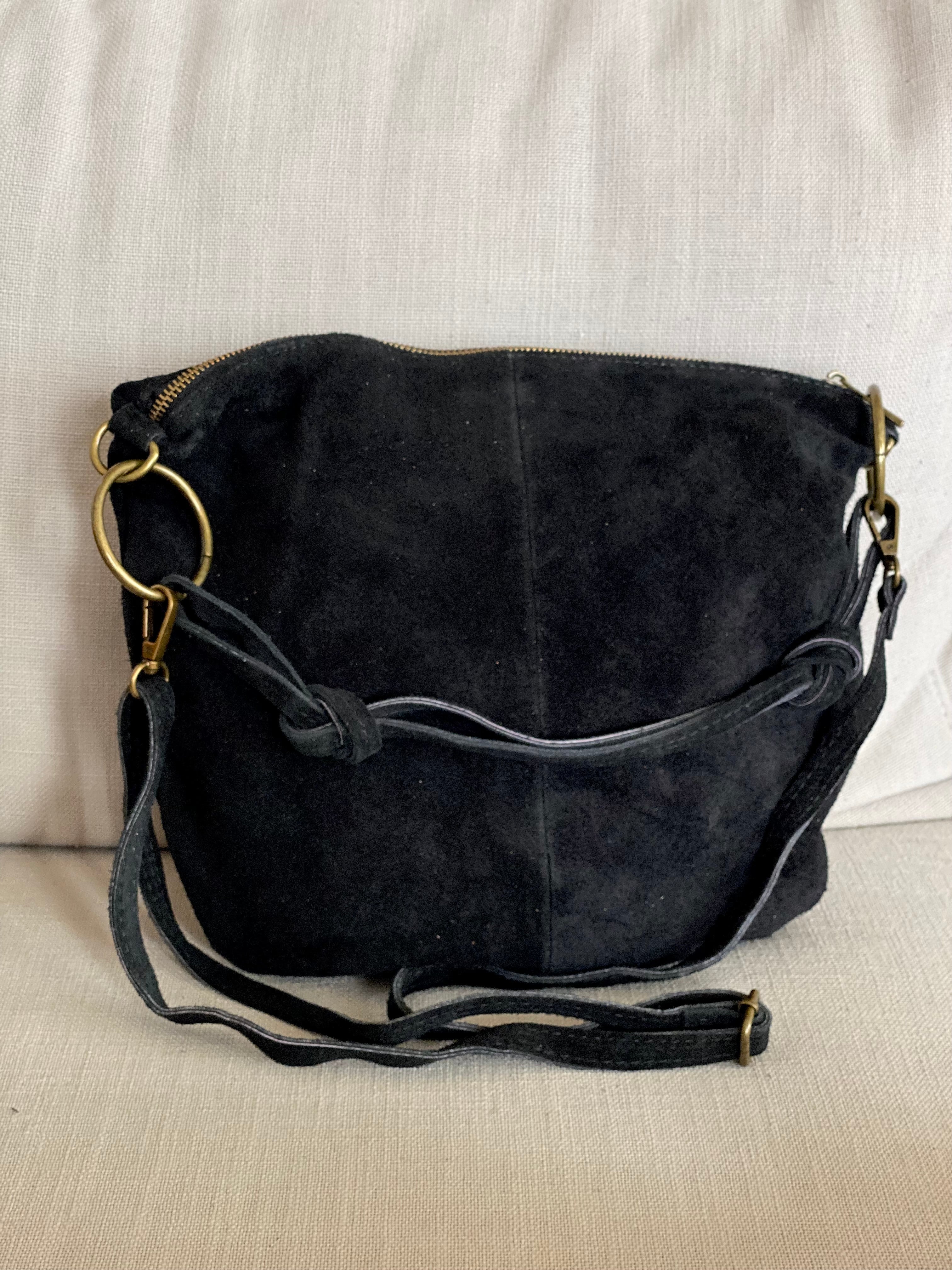 Sac en cuir daim SCOTT - Noir
