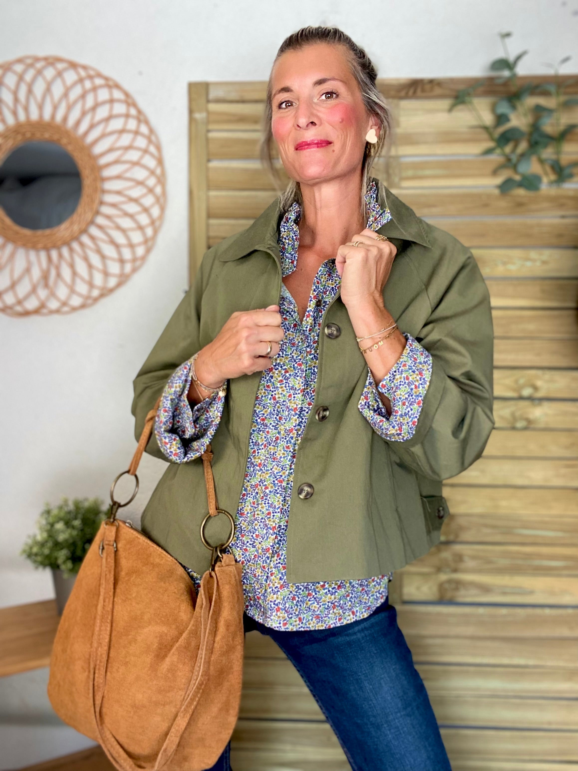 Sac en cuir daim SCOTT - Camel