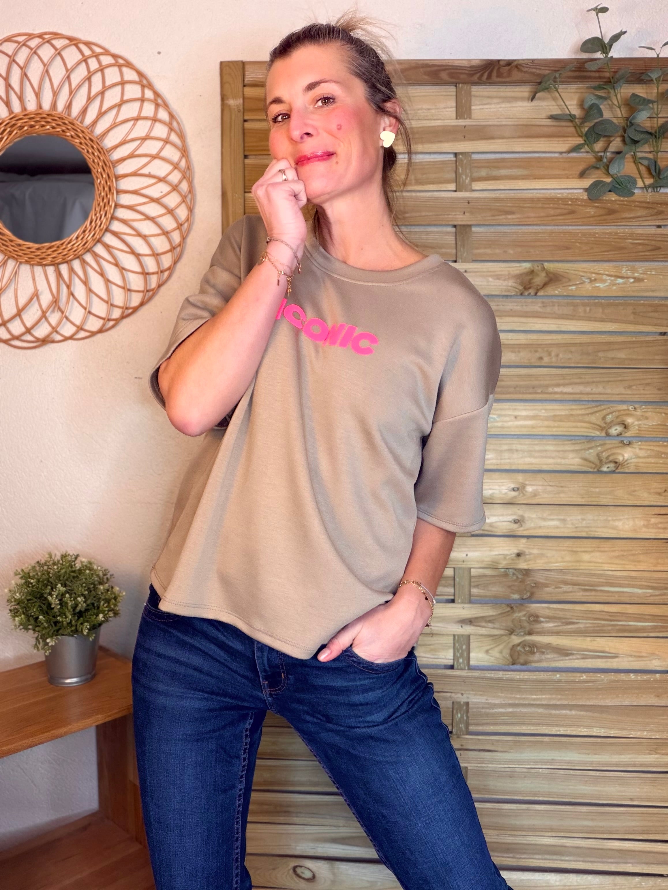 Tee shirt ICONIC - THÉA Taupe