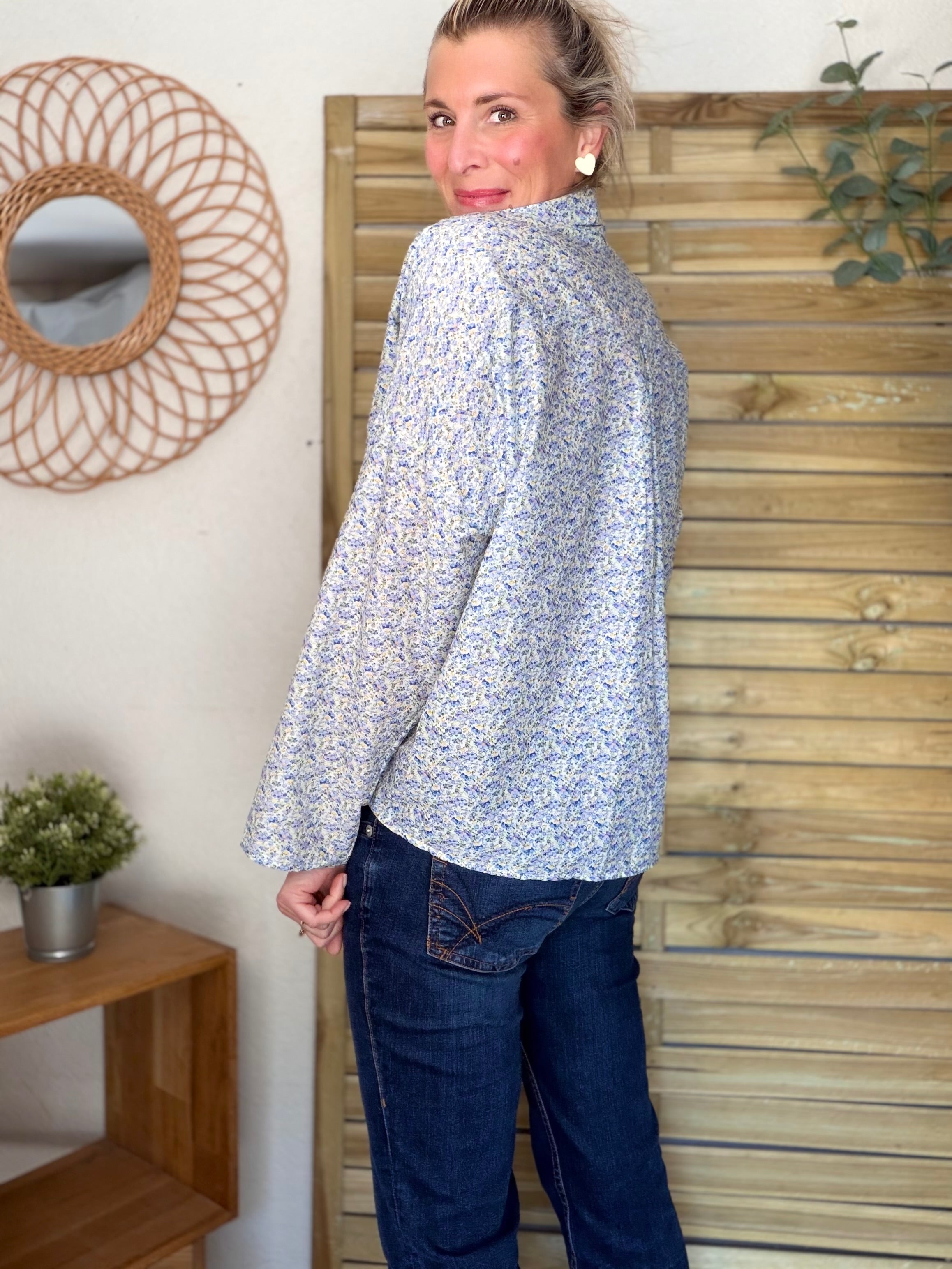 Chemise imprimée Liberty AZÉLIE Bleu