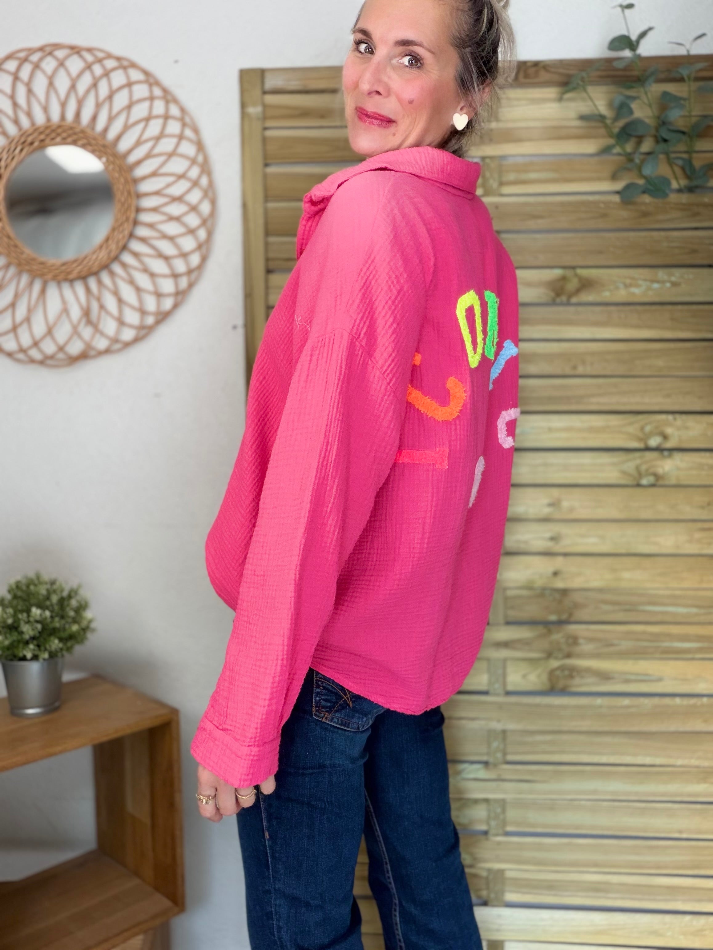 Chemise en gaze de coton ICONIC - ALANIS Rose fuschia
