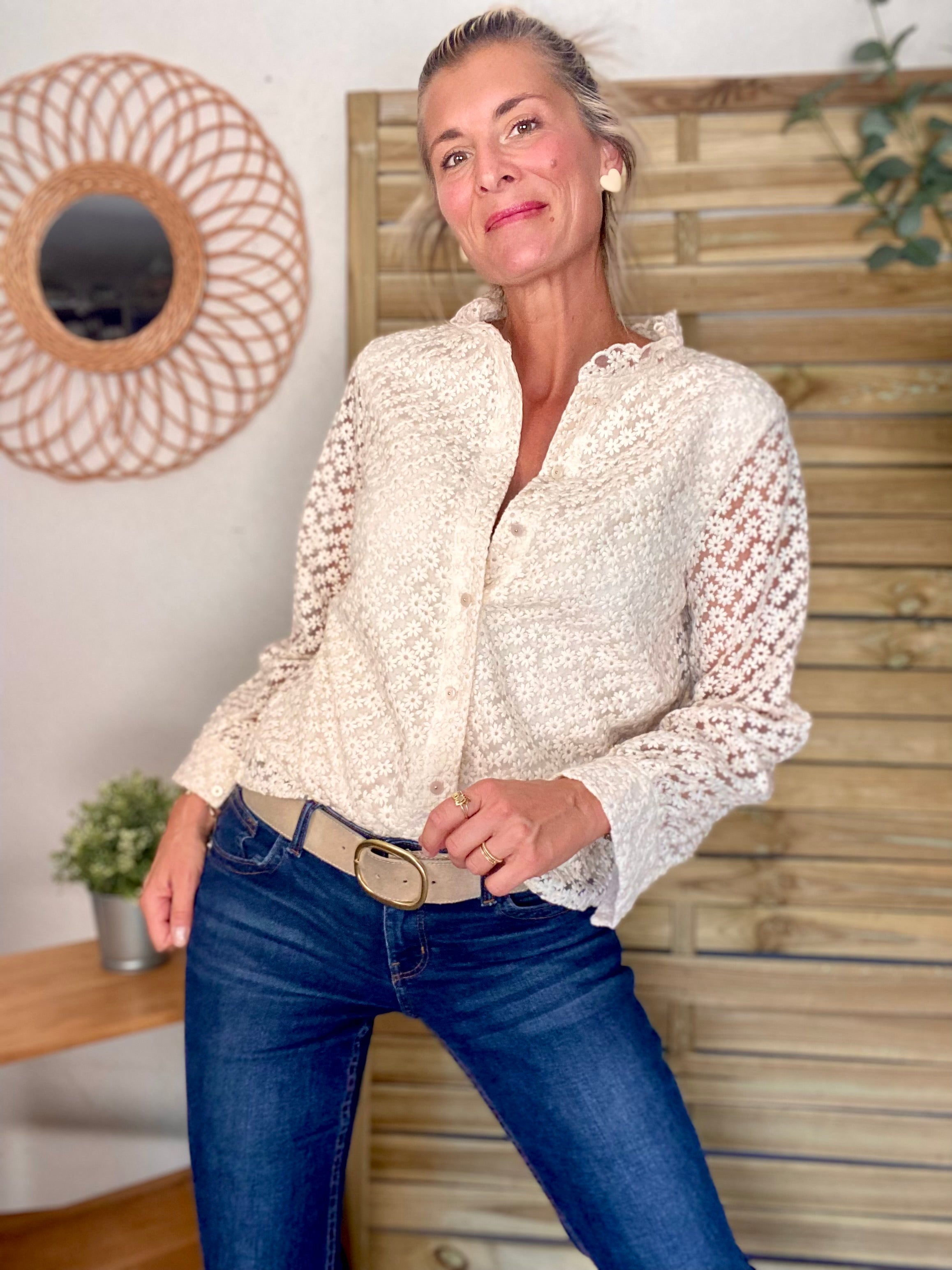 Blouse ajourée crochet ROMANE