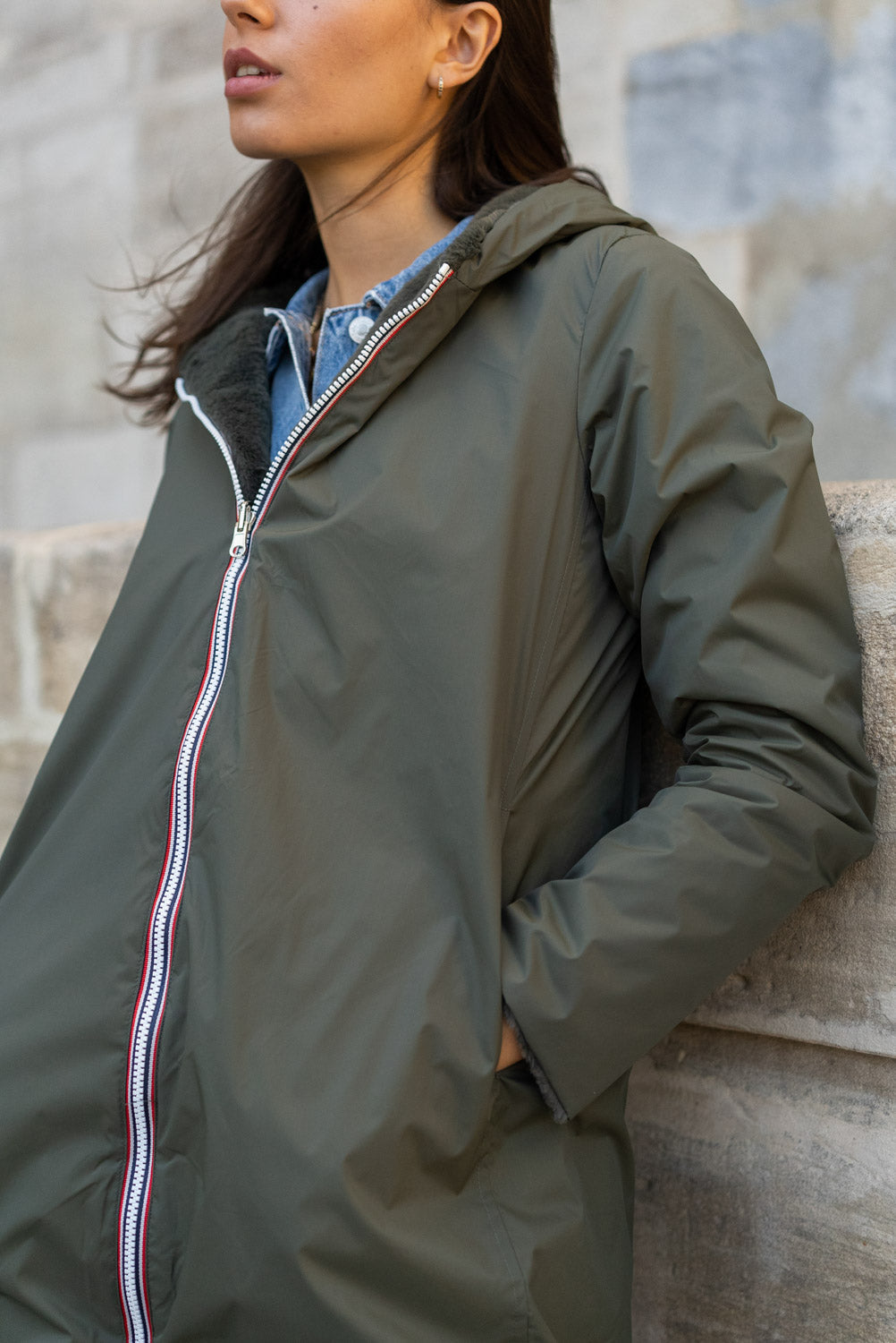 Parka Imperméable réversible fourrée Kaki / Kaki ALIX - LAURA JO