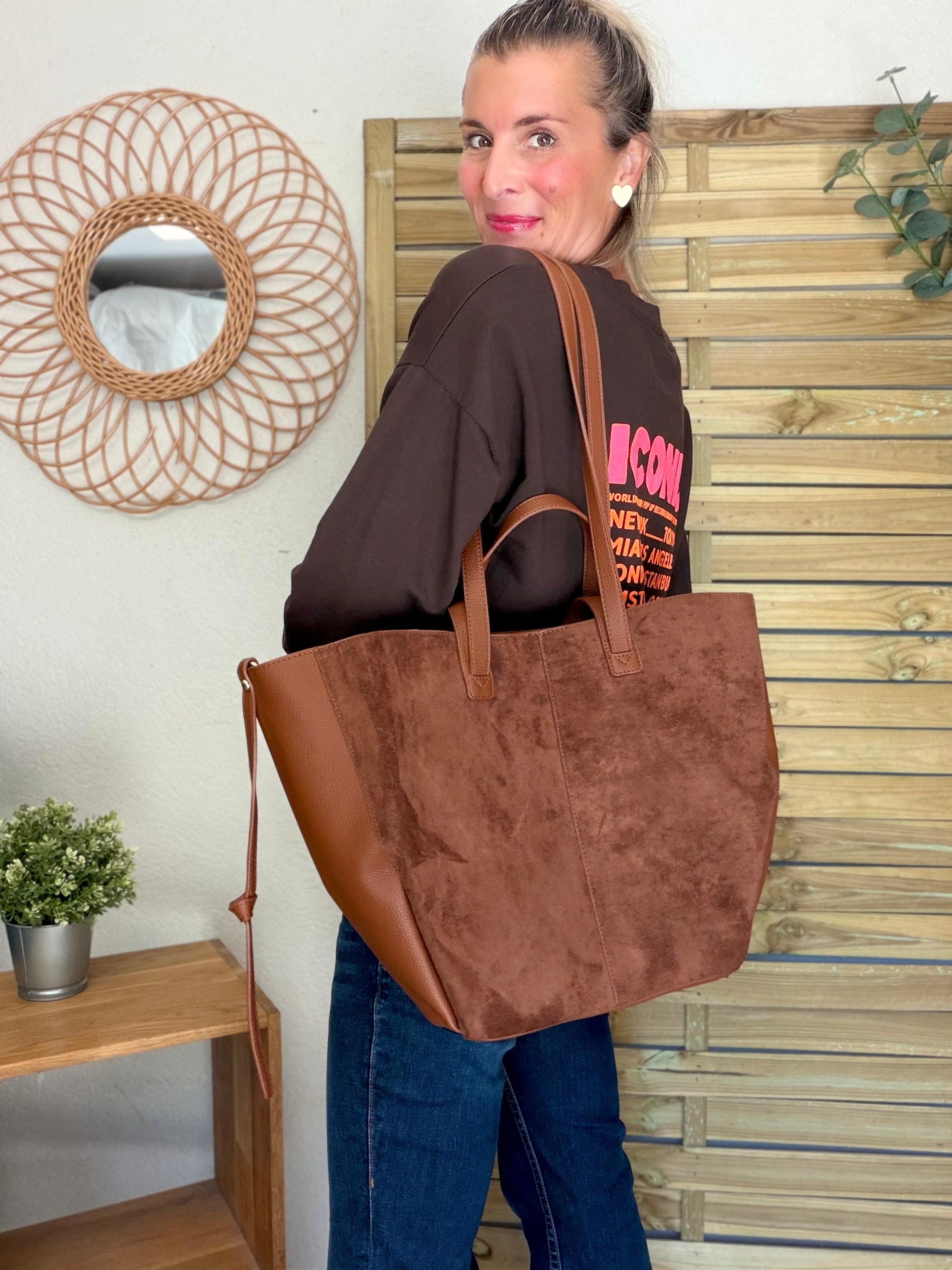 Sweat ICONIC léger 100% coton FAUSTINE Chocolat (taille 36 à 46)