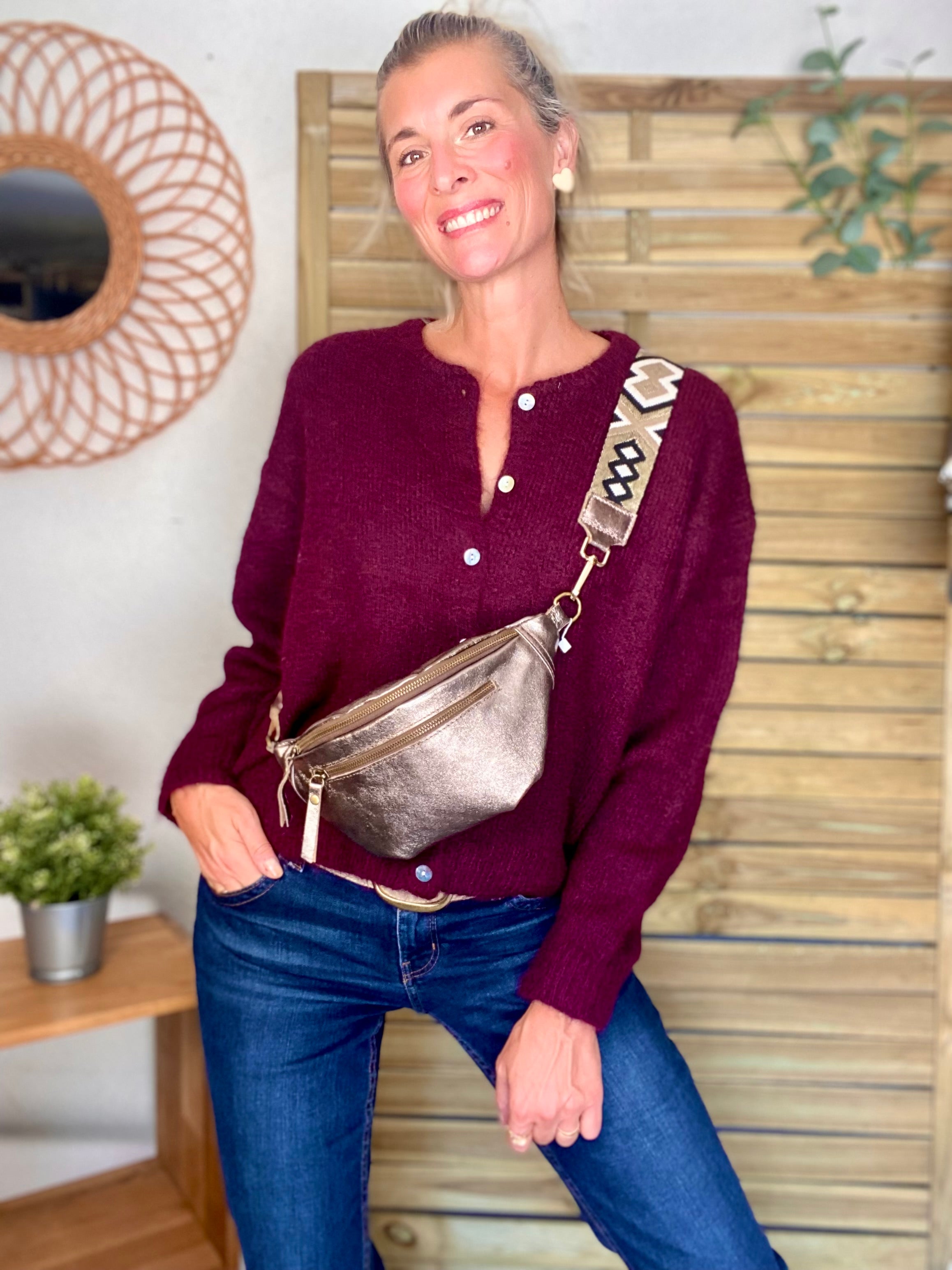 Gilet en maille SYDNEY - Bordeaux