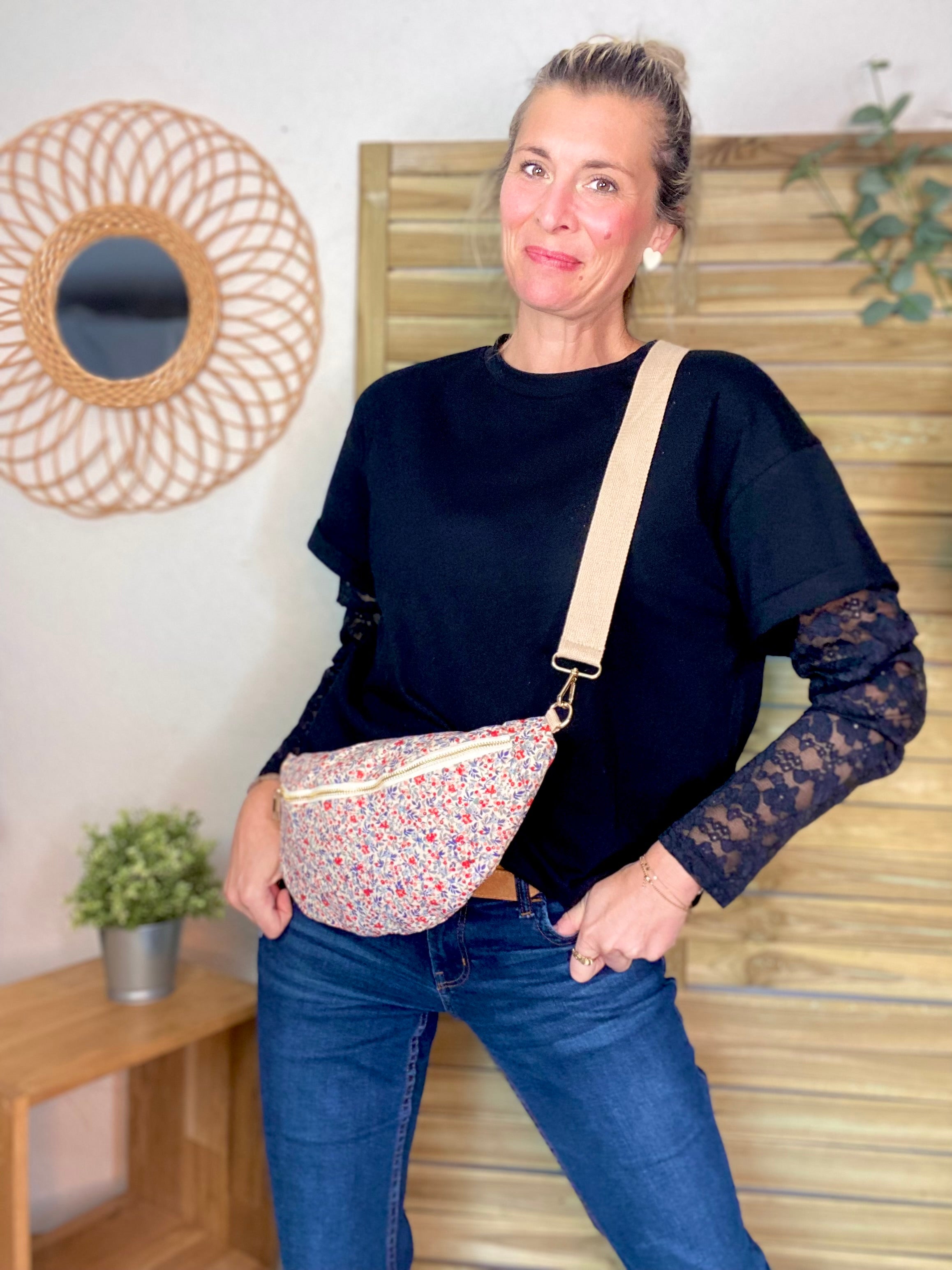Sac banane XL velours Ciao Boum - IVY - Liberty (20 coloris)