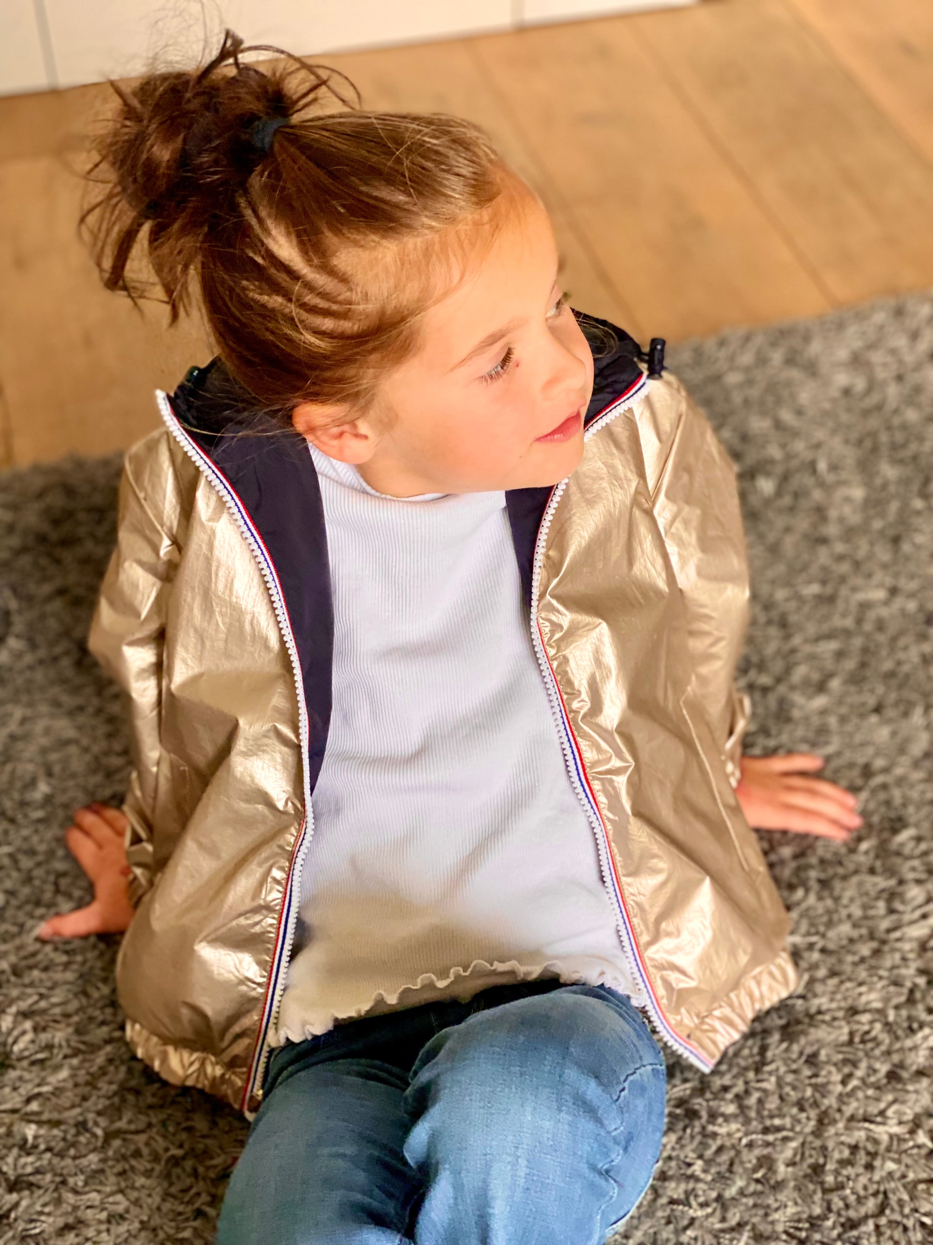 Veste Imperméable réversible mixte GARANCE KIDS - Marine / Doré