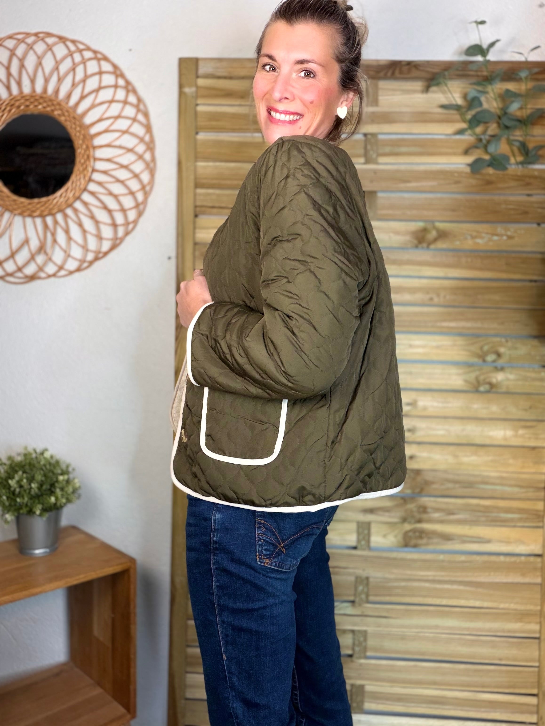 ⚡️ ARRIVAGE - Veste matelassée réversible Sherpa NOÉMIE Kaki