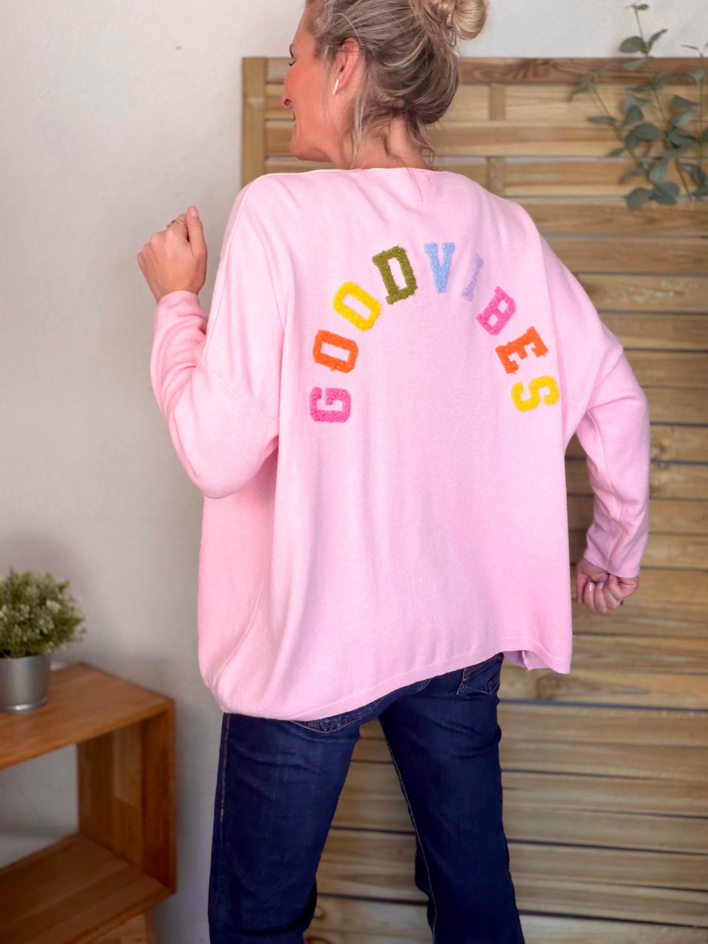 Gilet GOOD VIBES rose - AVIDA