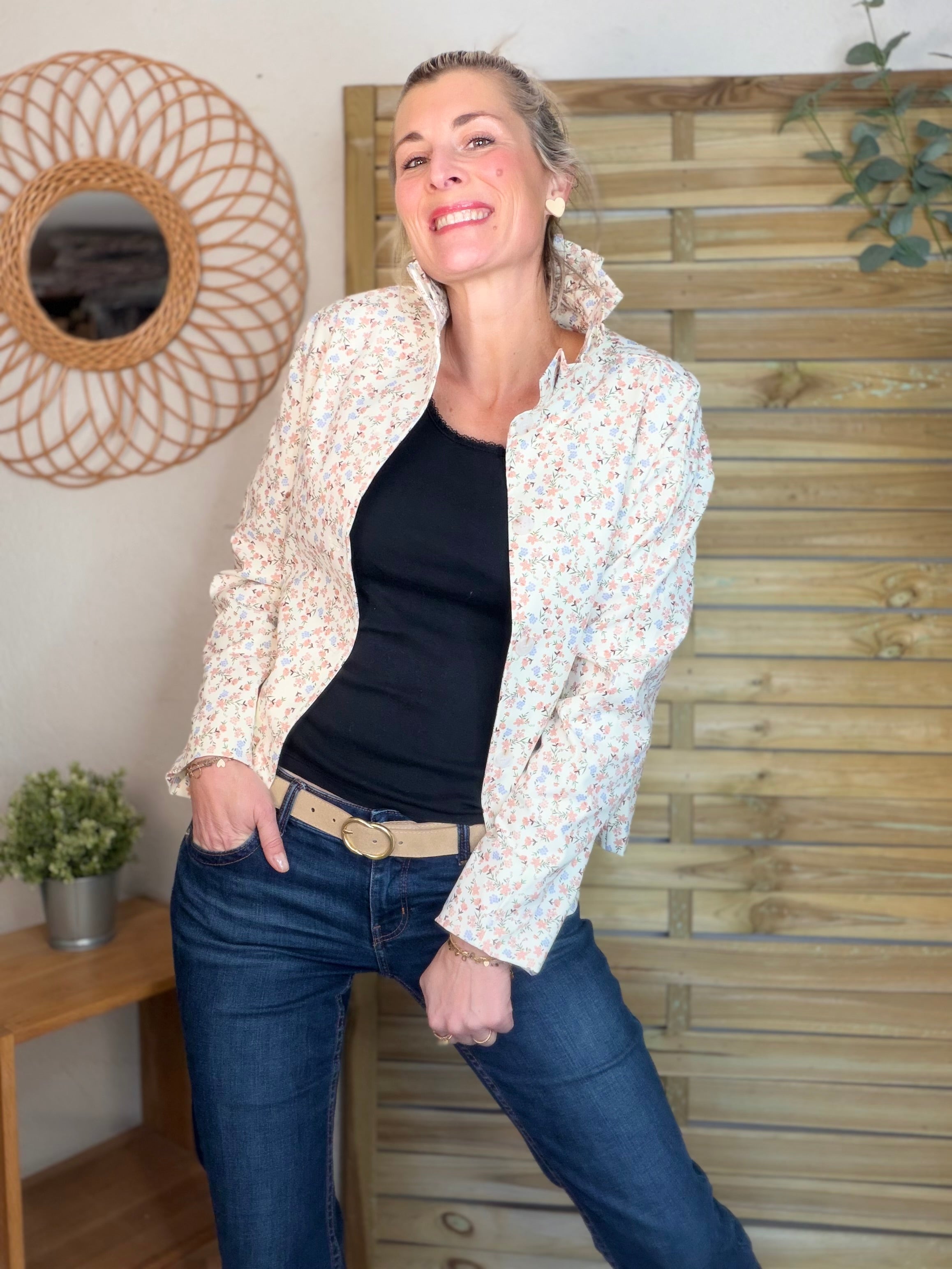 Veste col victorien NICKY Fleurie