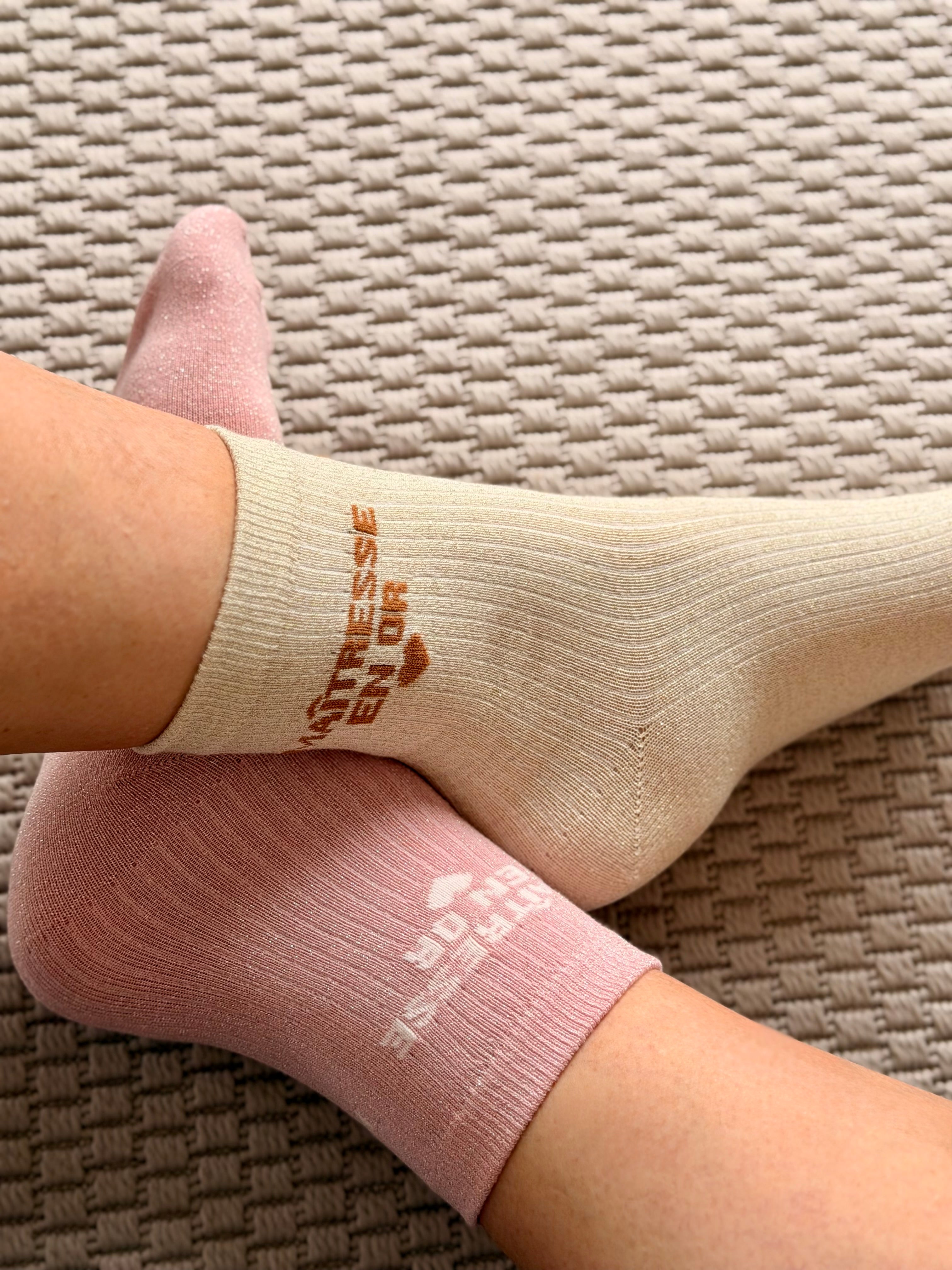 Chaussettes scintillantes glitter ZIA - Maîtresse / Maman / Amoureuse