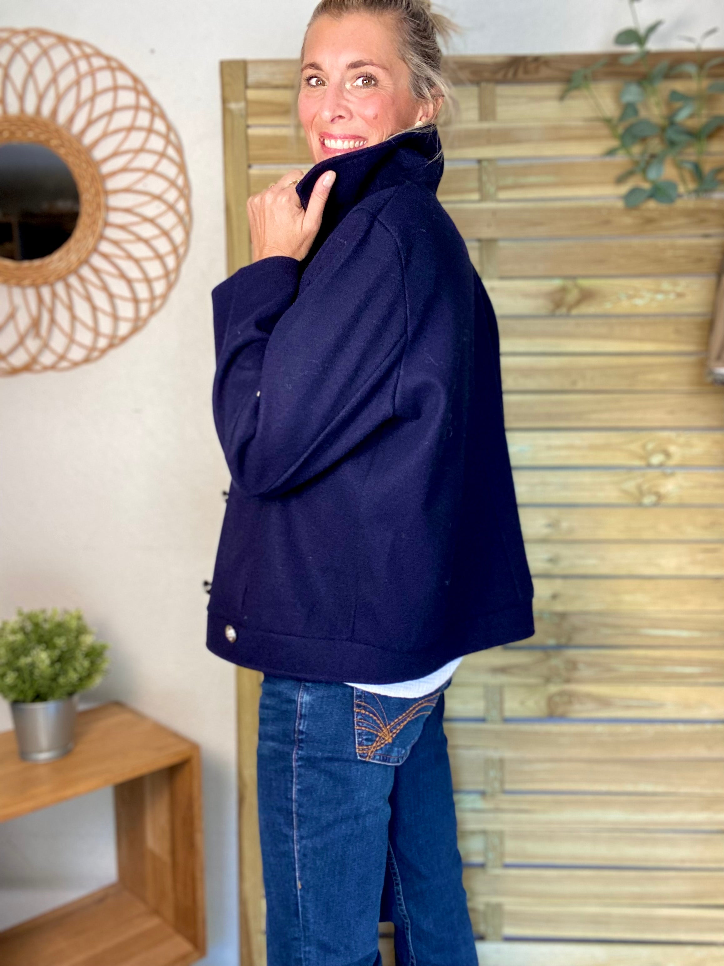 ⚠️ PRÉCOMMANDE (Expédition à partir du 01/10) - Veste caban légère JACK - Bleu marine