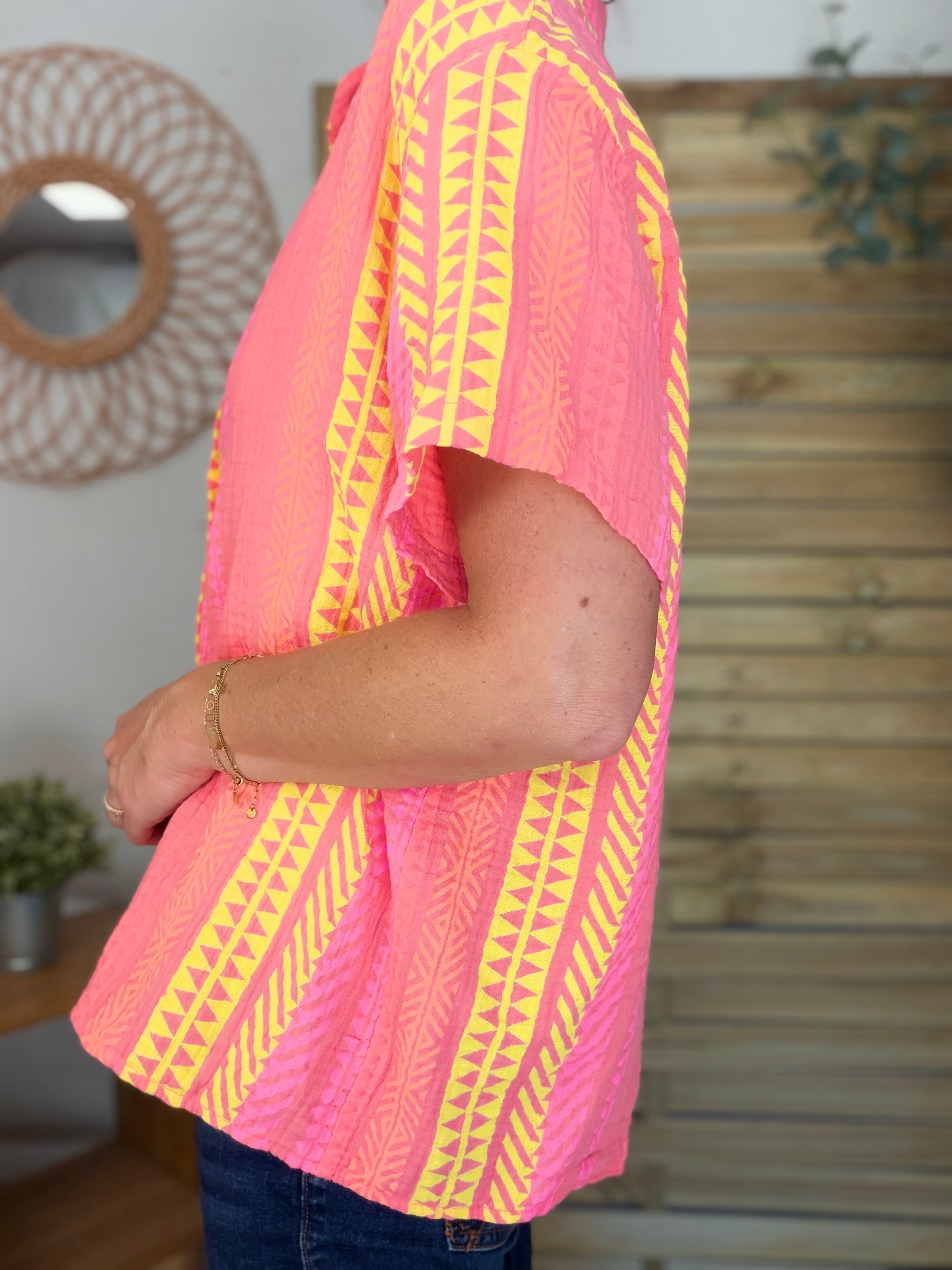 Chemise rayée en gaze de coton ROSIBEL