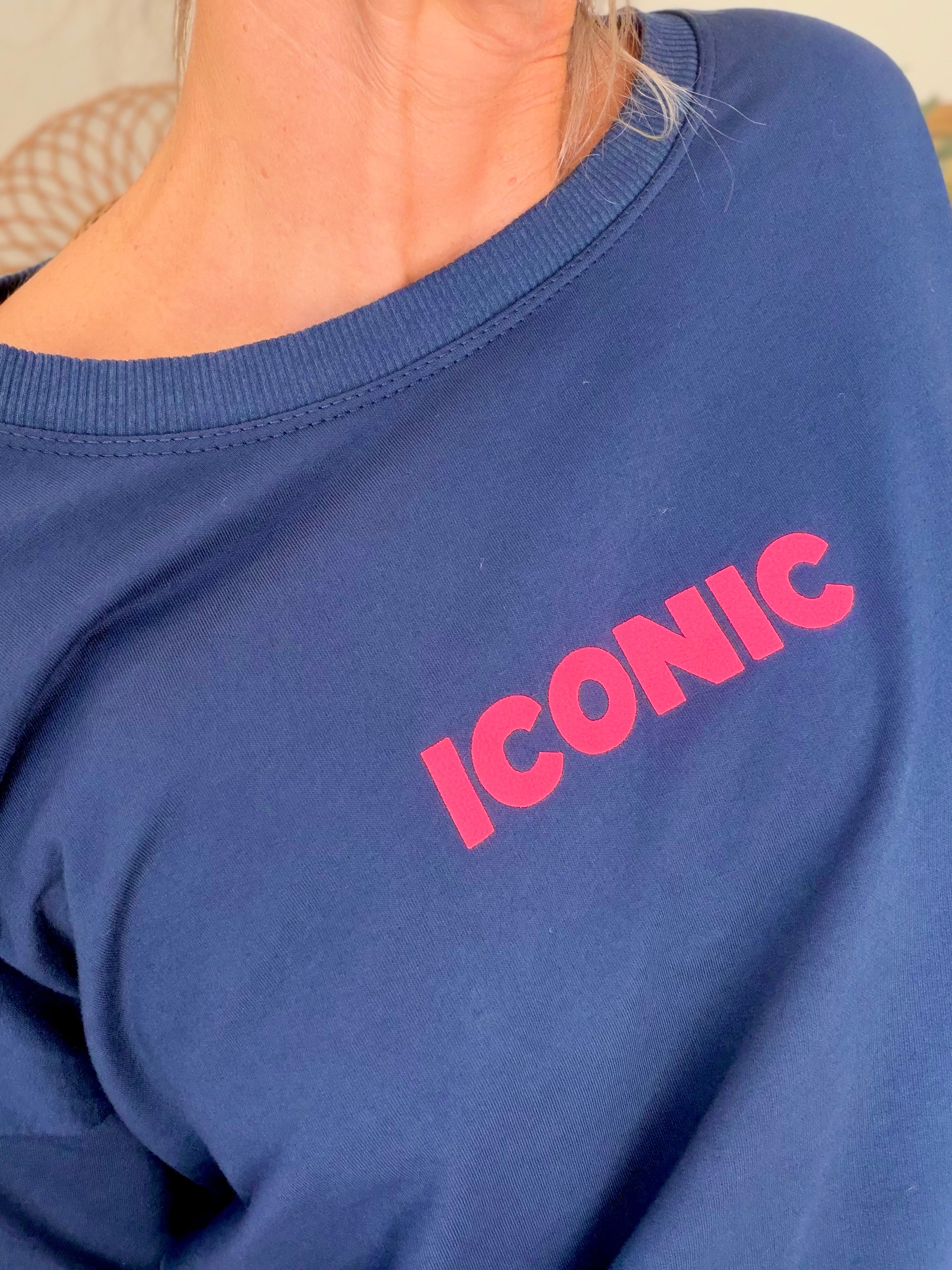 Sweat ICONIC léger 100% coton FAUSTINE Bleu marine (taille 36 à 46)