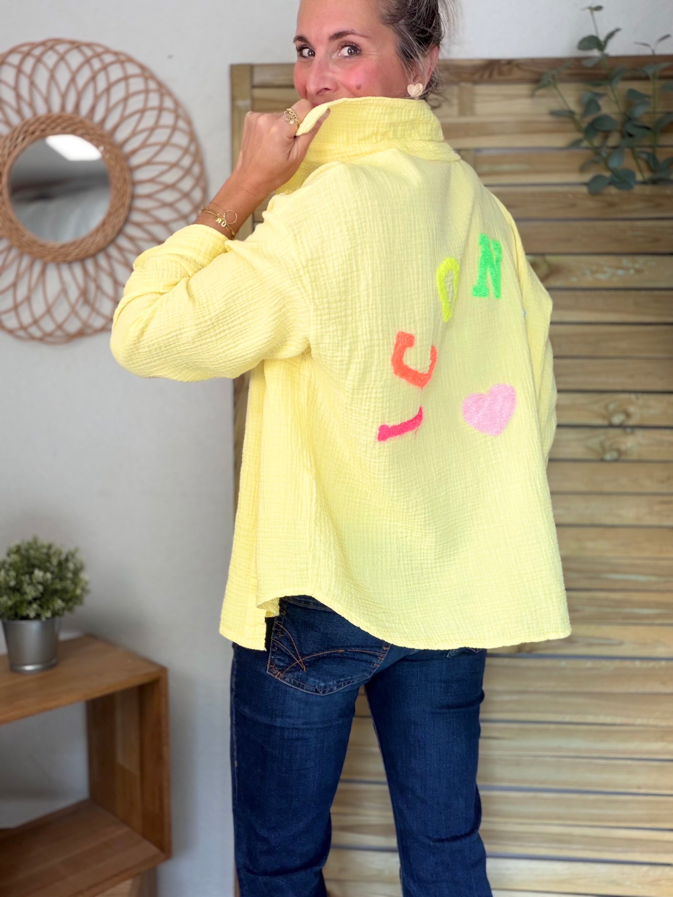 Chemise en gaze de coton ICONIC - ALANIS Jaune