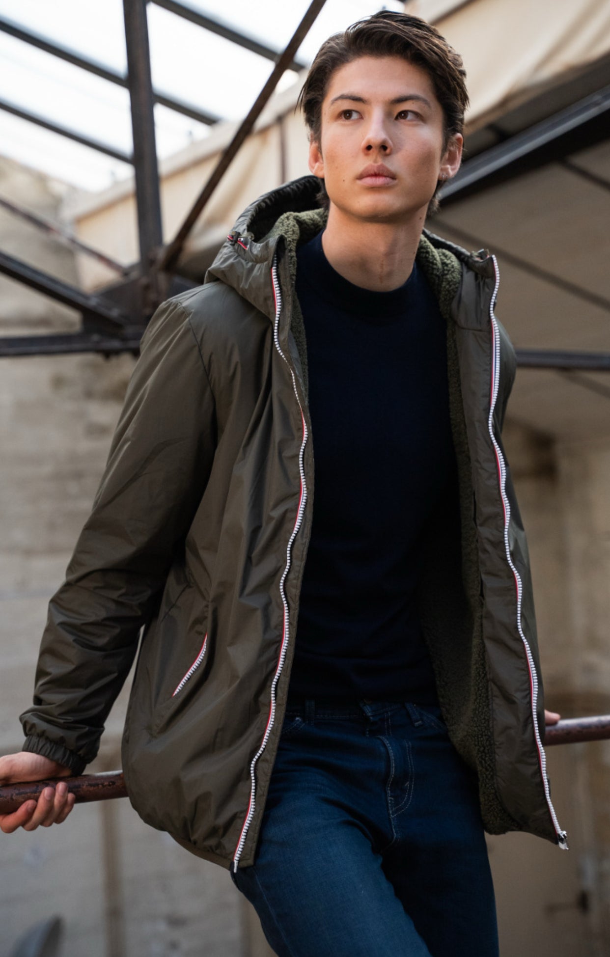 Parka Imperméable Homme LOUIS* COURT sherpa Kaki - LAURA JO