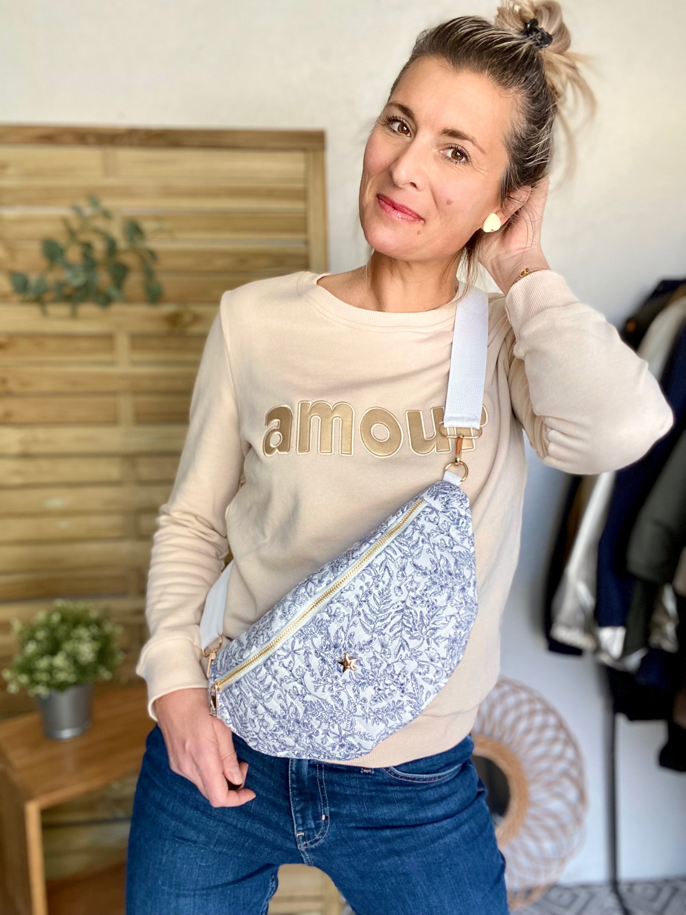 Sac banane XL matelassé Atelier Paname - JILL - Wild bleu