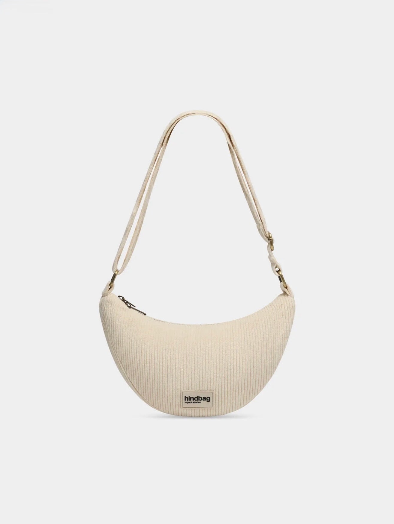 HINDBAG ANDRÉA - Sac banane demi-lune Velours beige