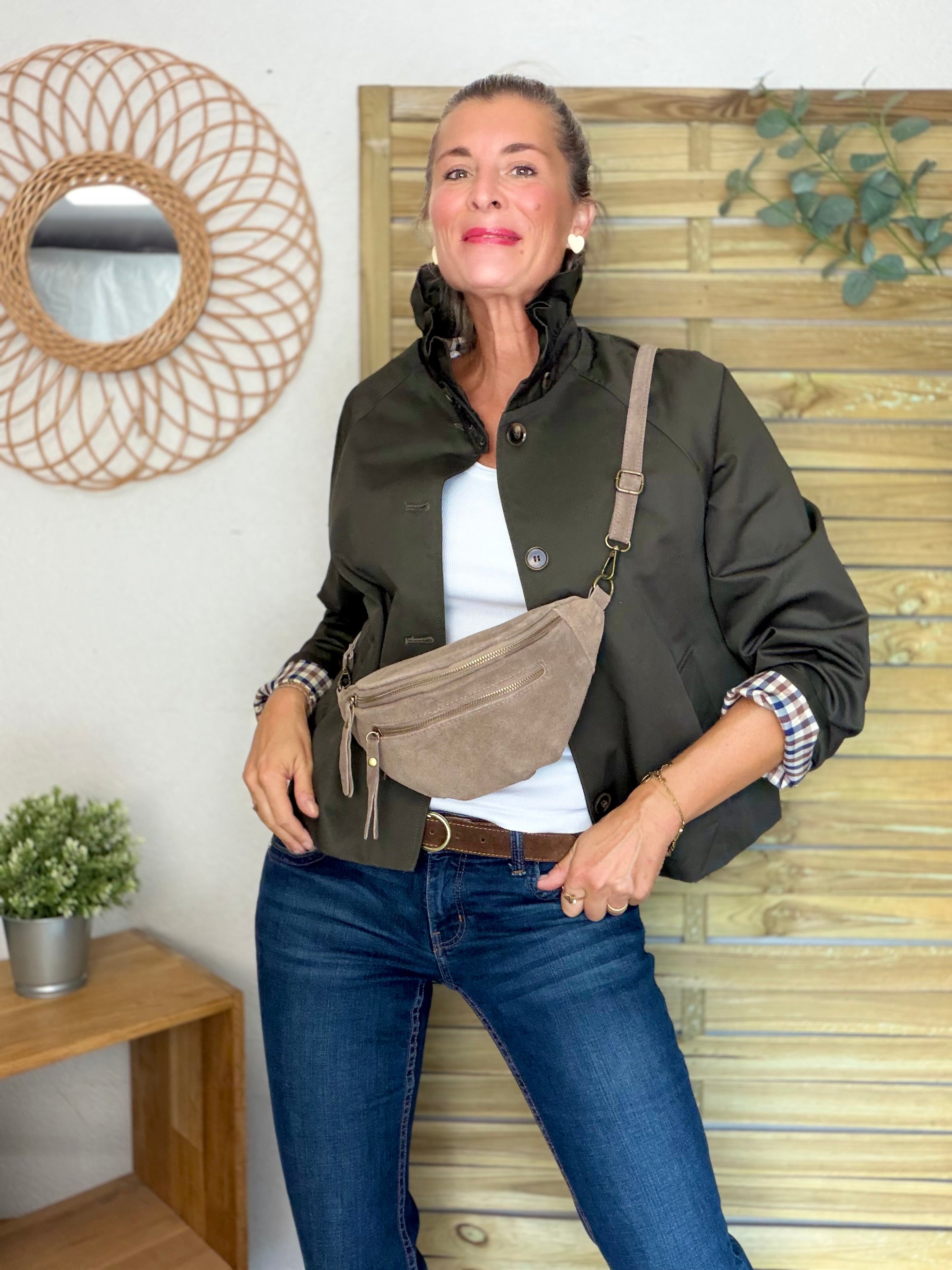 Veste Trench col victorien doublure carreaux - VICTORIA Kaki foncé