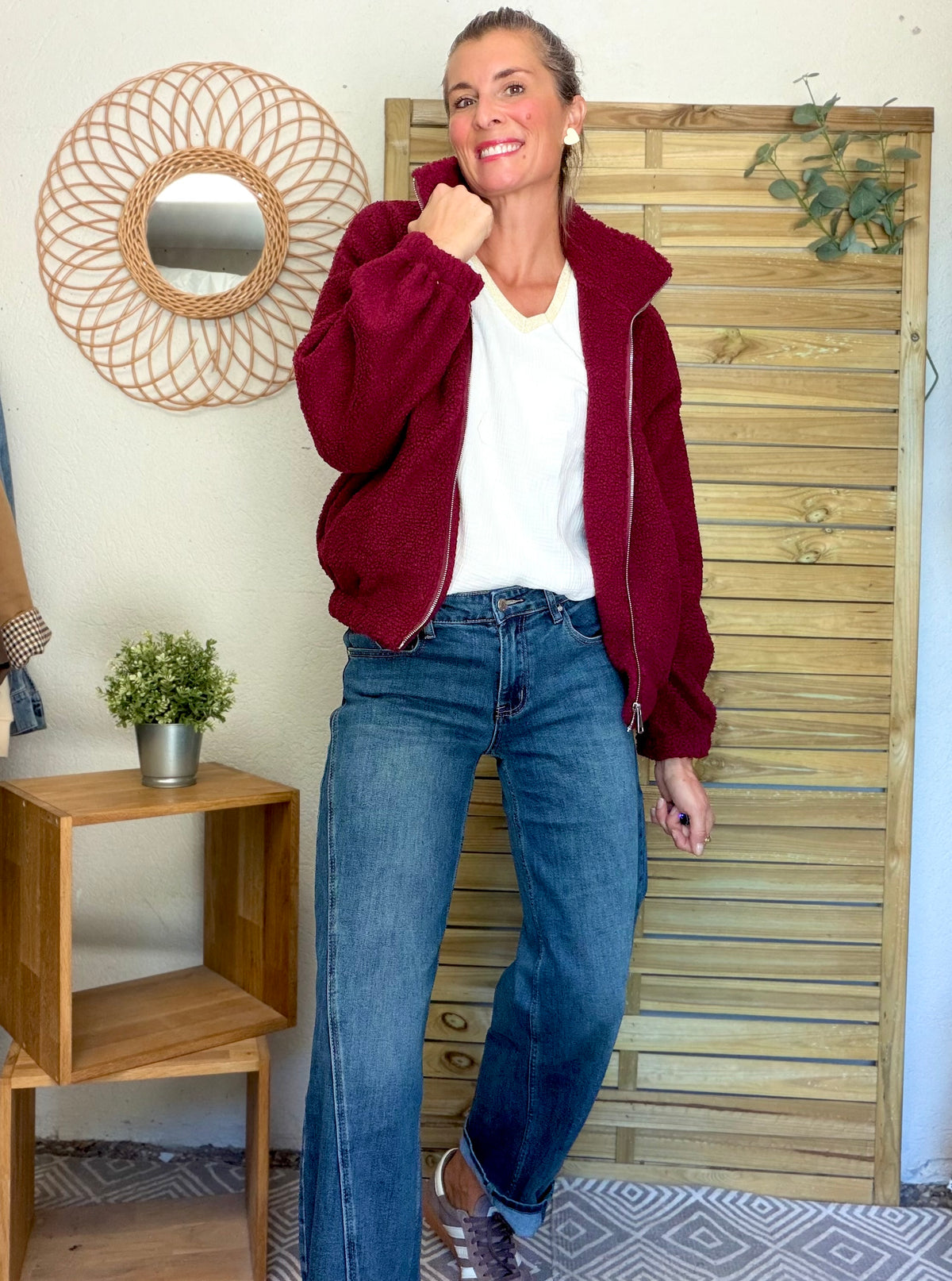 Pantalon Jean coupe barrel LÉON Bleu