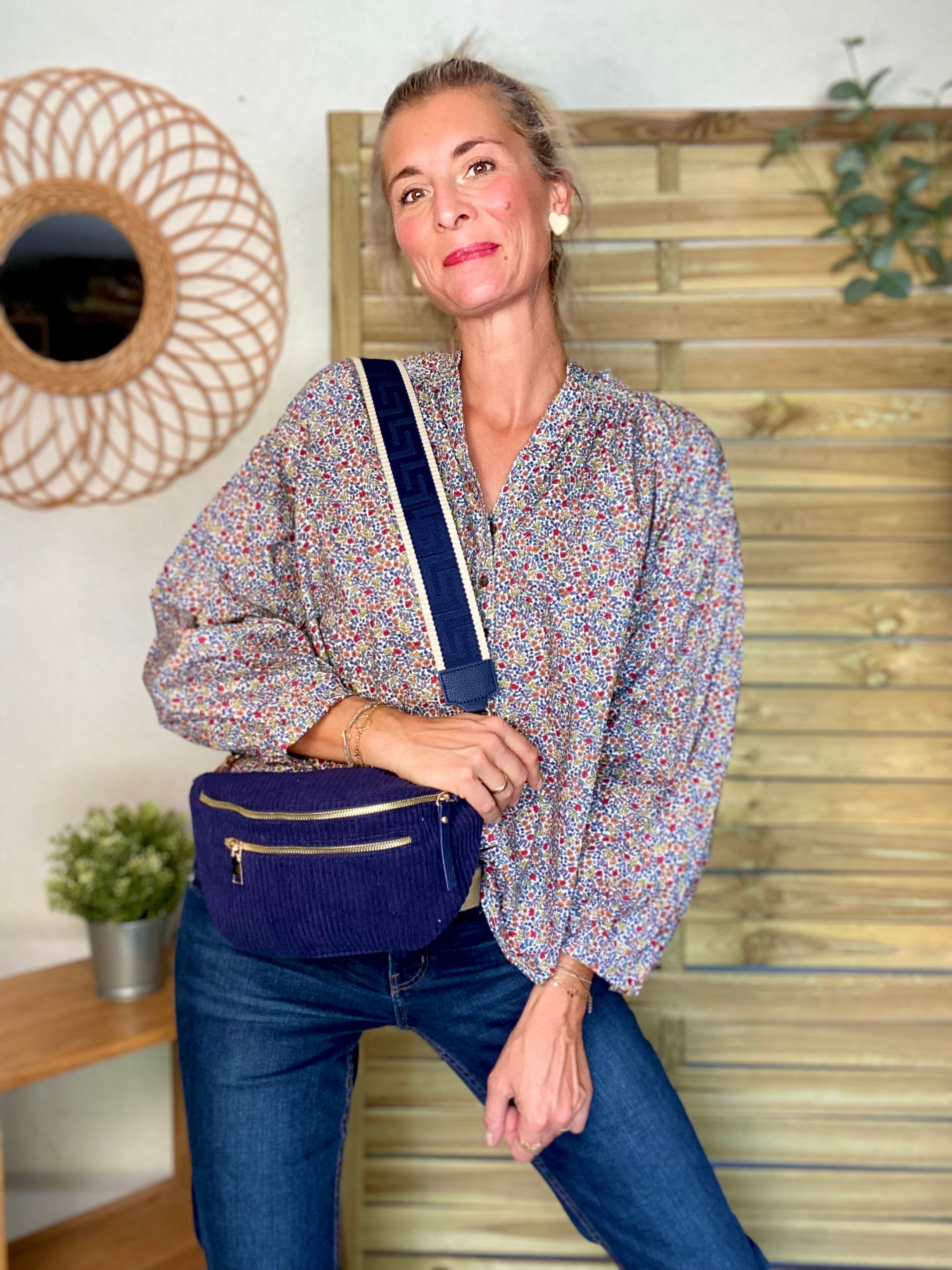 Blouse ample Liberty bleu EDWIGE