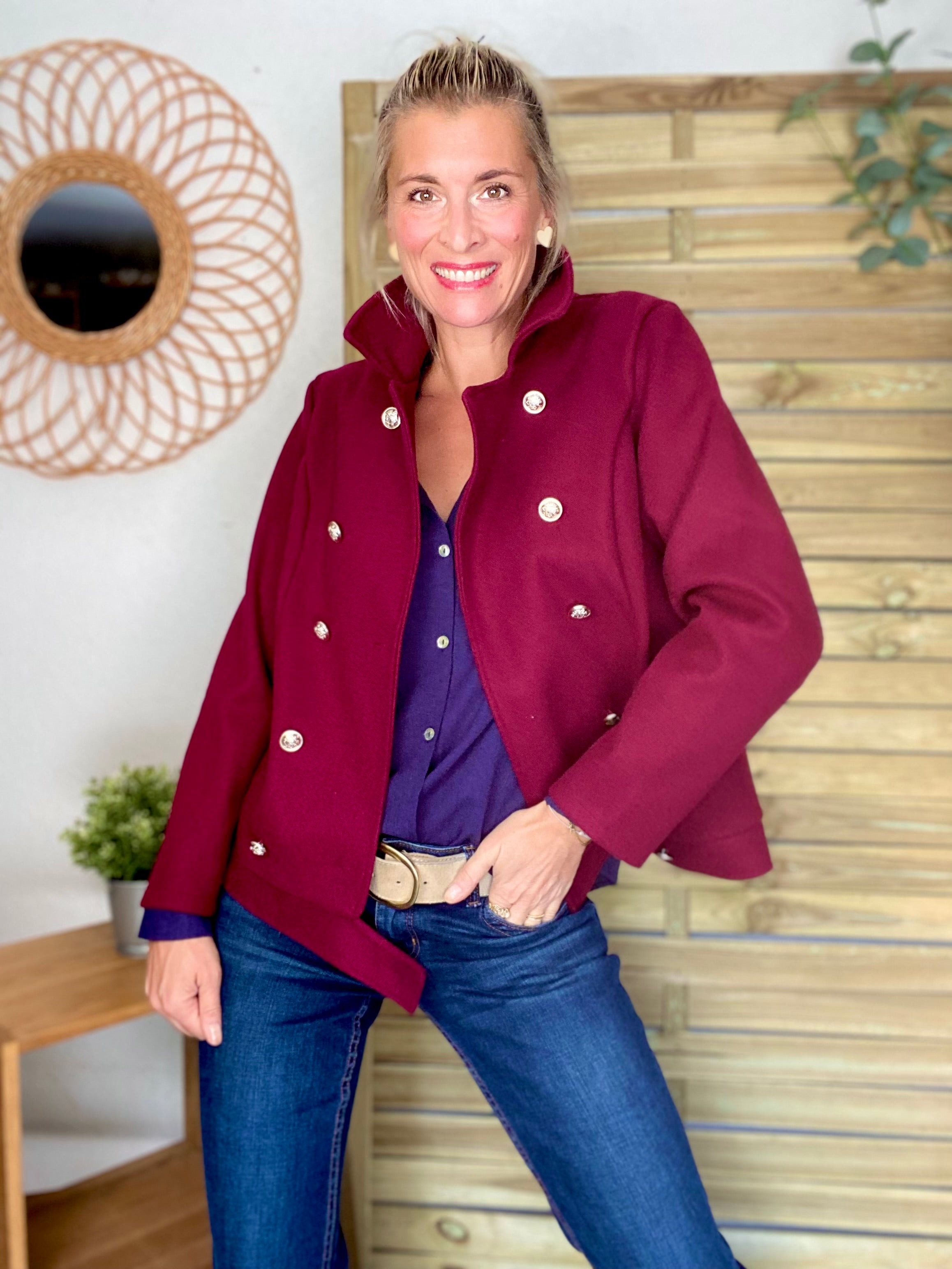 Veste caban légère JACK - Bordeaux rosé