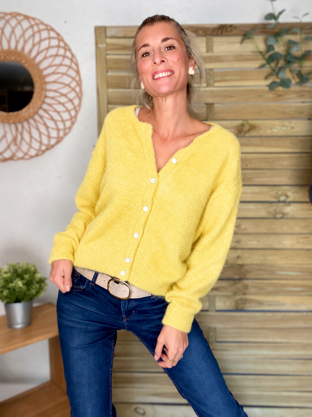 Gilet en maille MERYL - Jaune