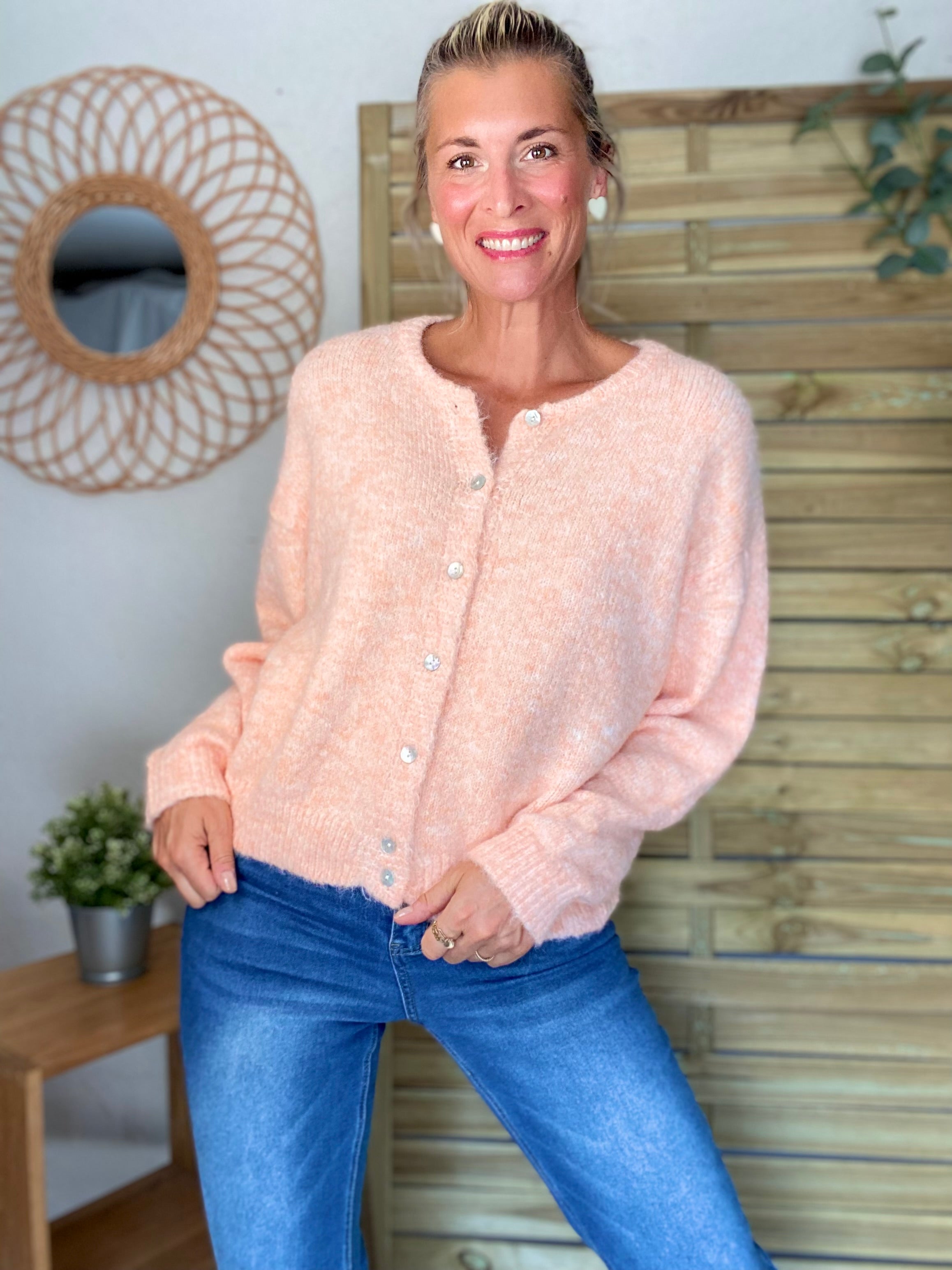 Gilet en maille MERYL - Abricot