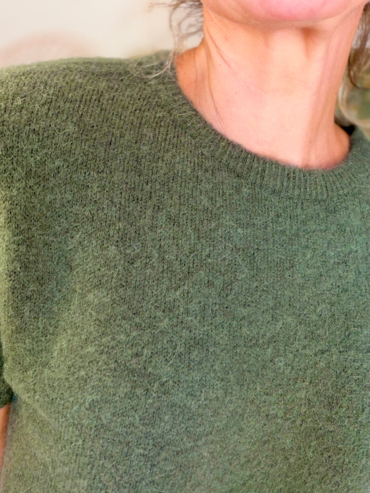 Pull laine et alpaga PEGGY - Kaki