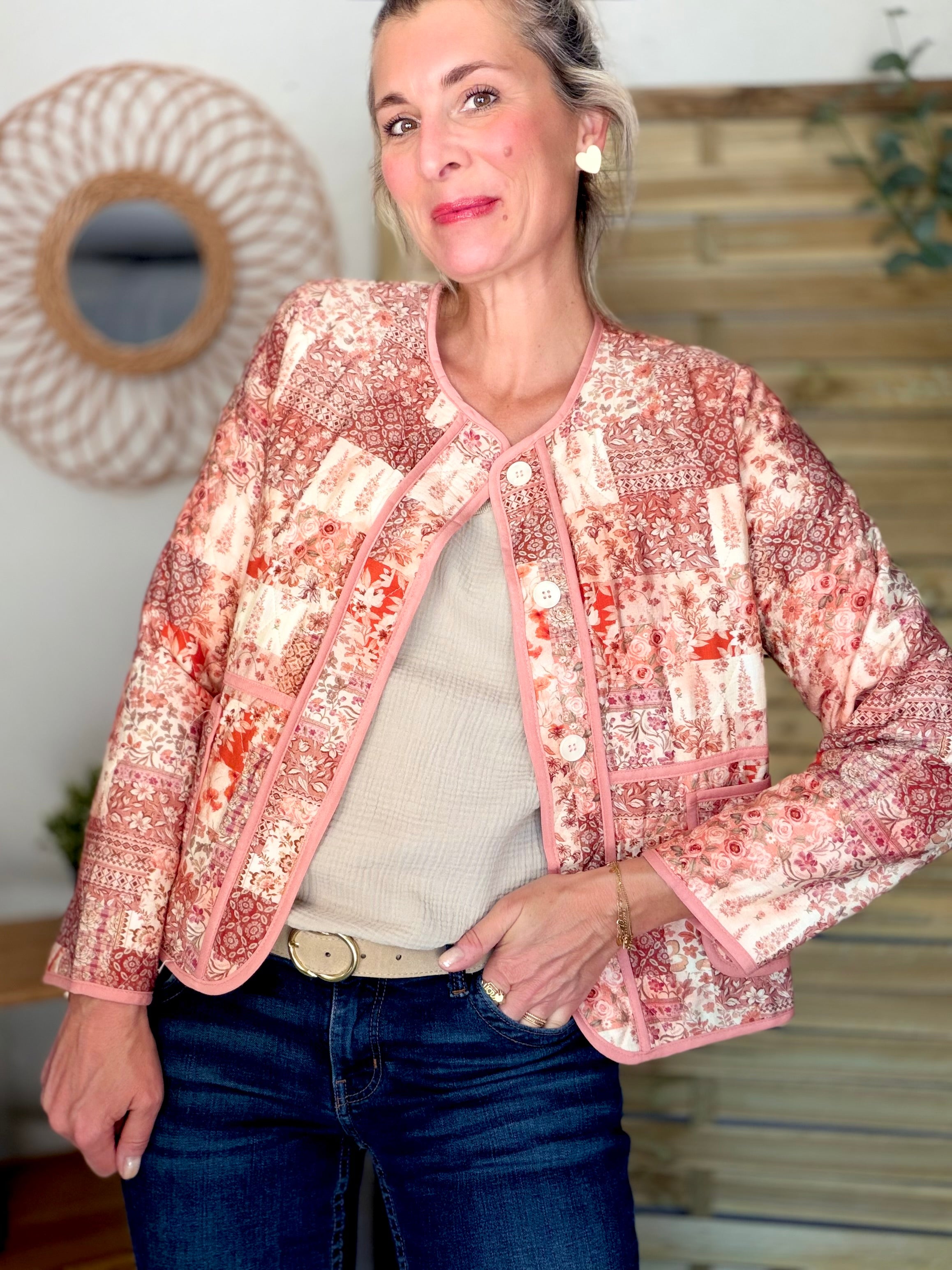 Veste courte Patchwork matelassée légère ADELAÏDE