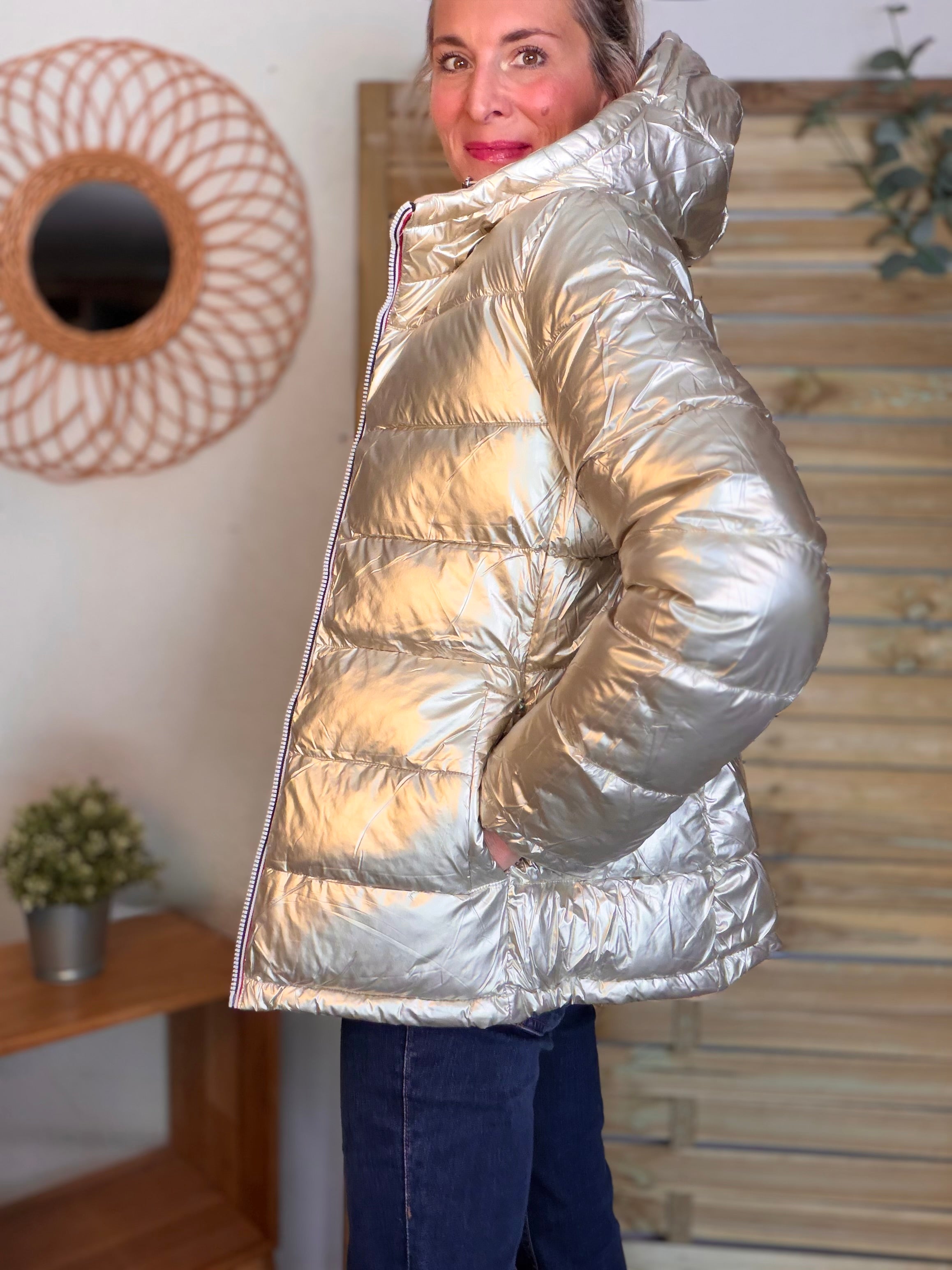 ⚡️PÉPITES FRIDAY - Doudoune imperméable réversible longue ANGÈLE COURT - Beige rosé - MELYA MELODY