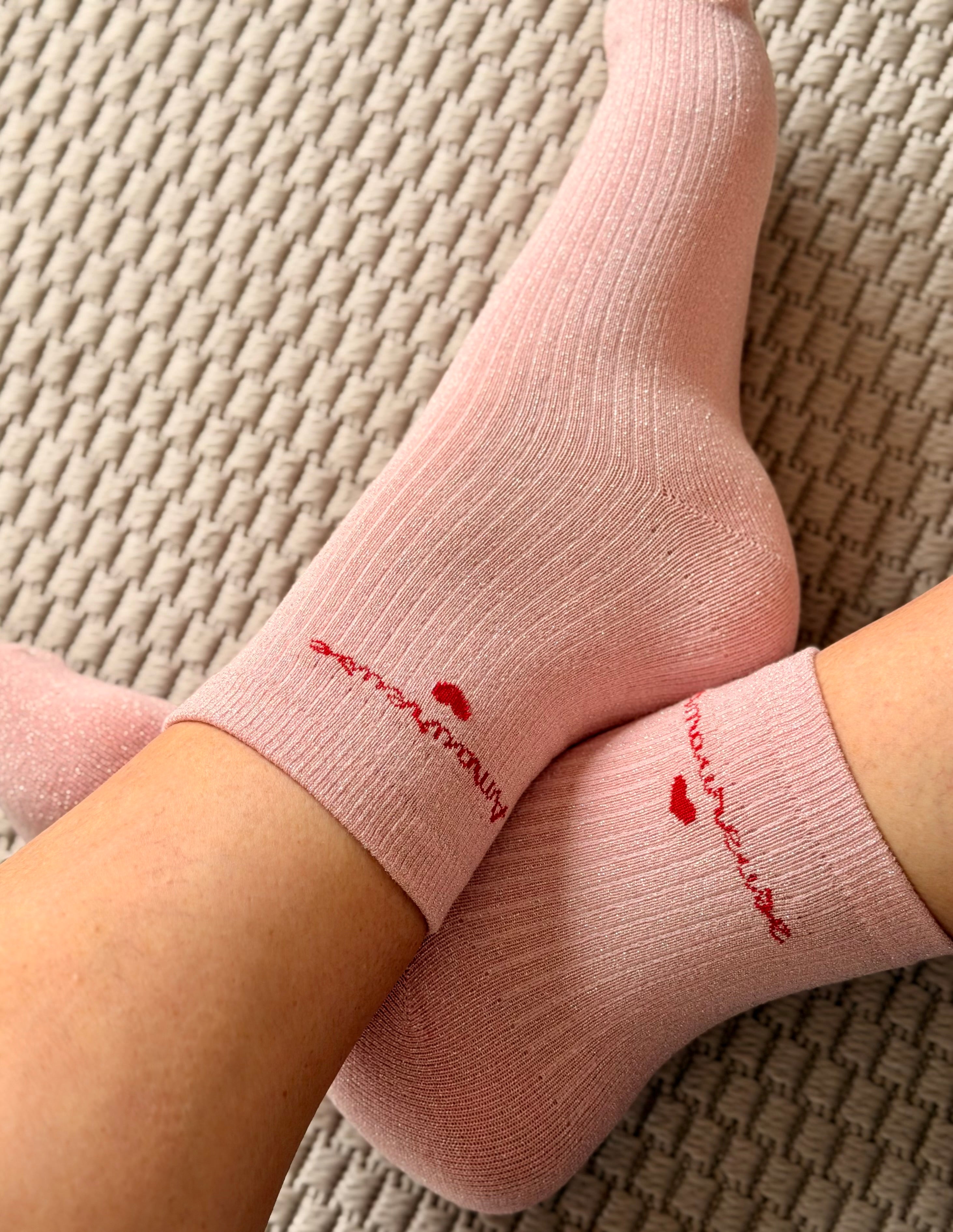 Chaussettes scintillantes glitter ZIA - Maîtresse / Maman / Amoureuse