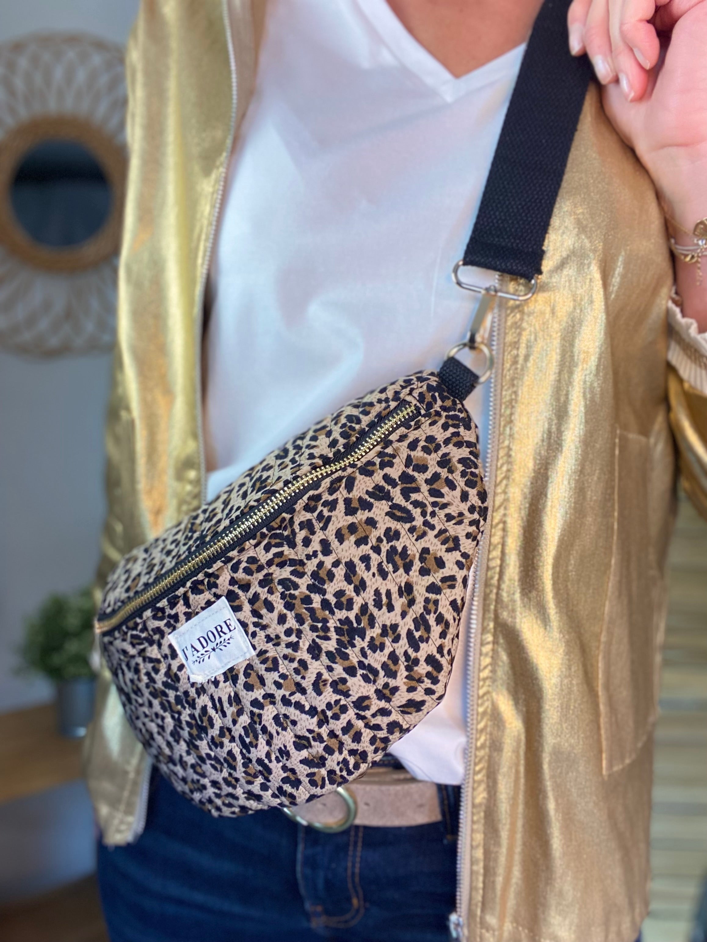 Sac banane L matelassé - JOSIE - Léo beige 🐆