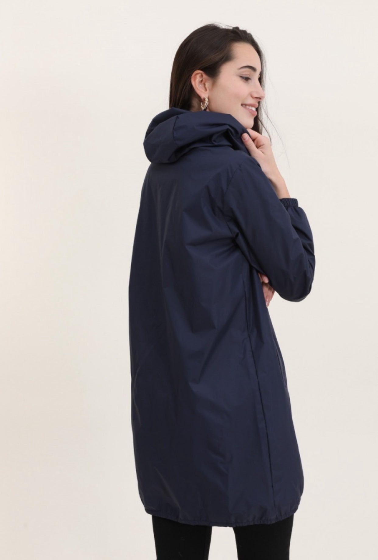 Imperméable mi-saison doublé SOLINE LONG - Bleu marine - Laura Jo