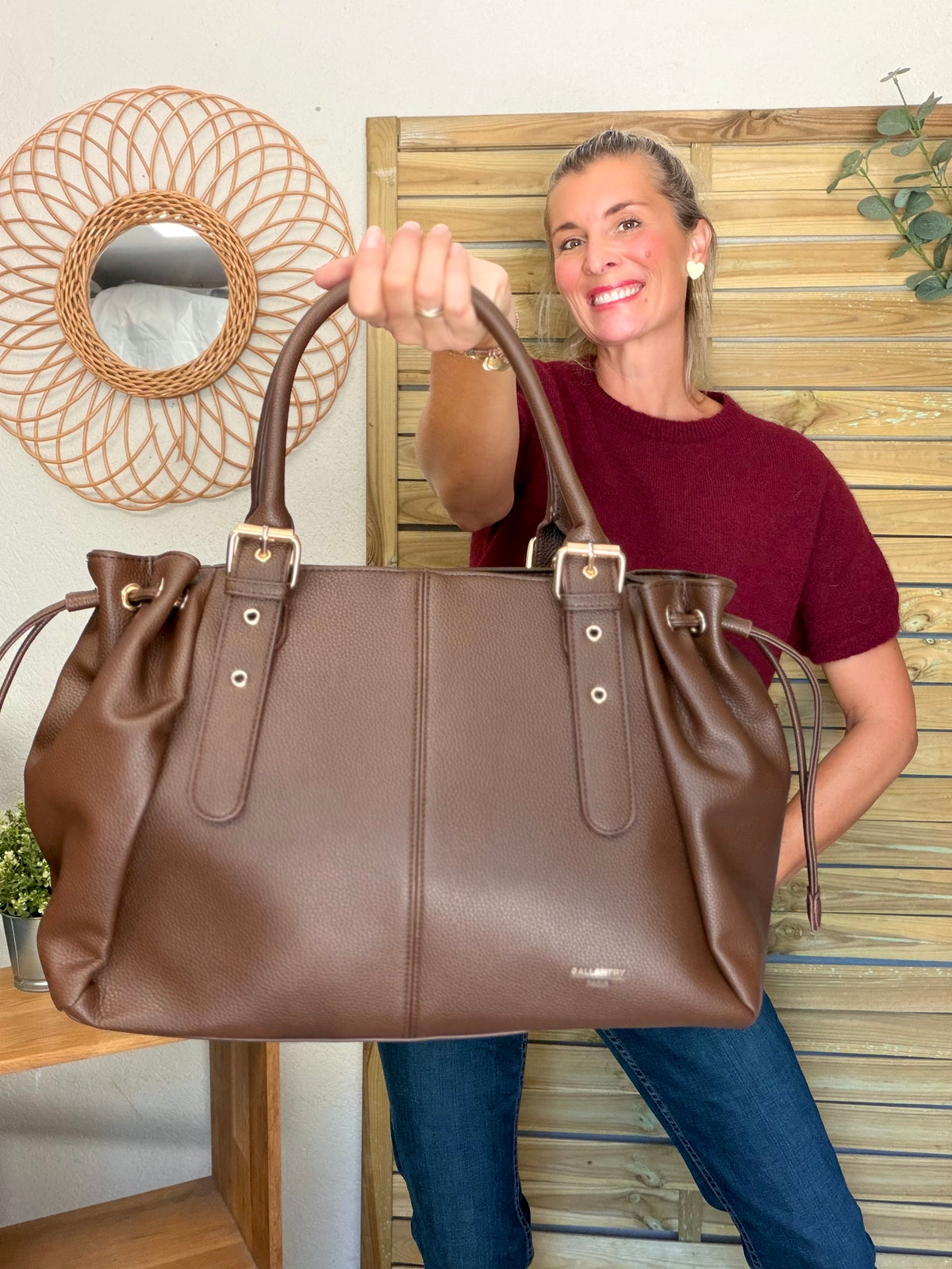 Sac cabas XL simili cuir CLÉA Chocolat