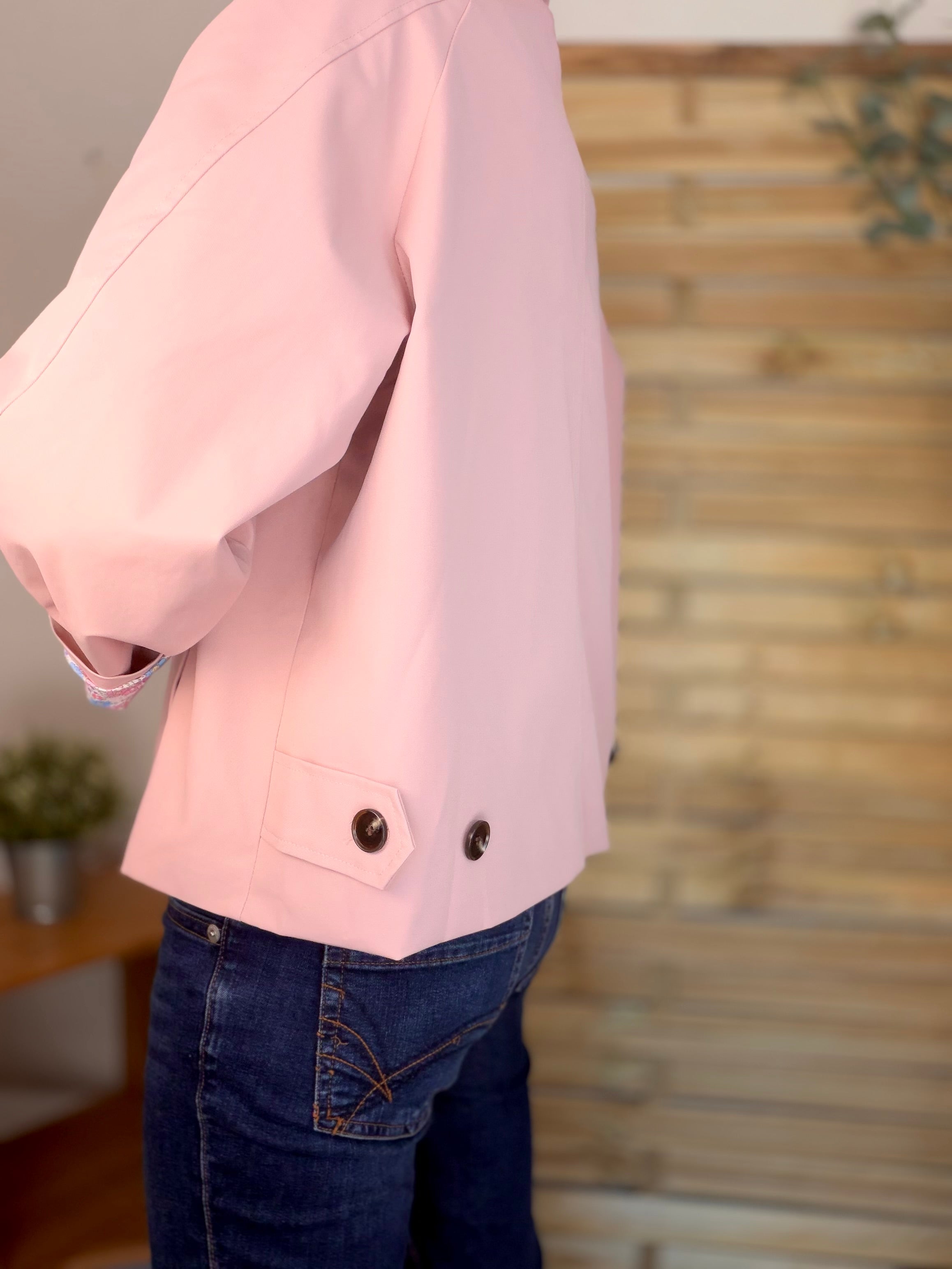Veste Trench avec Liberty - MADELEINE Vieux rose
