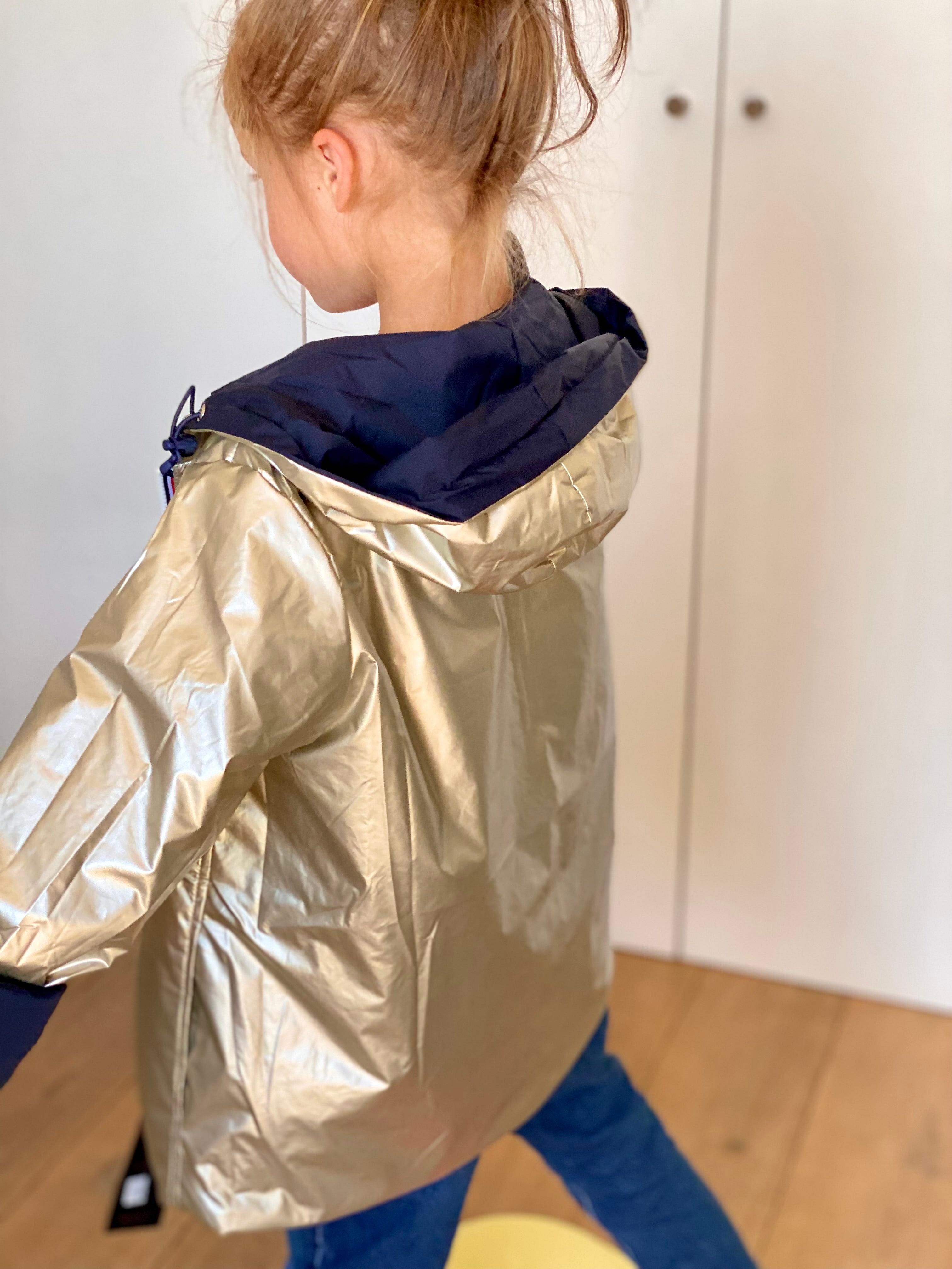 *** PROMO - Taille 10 ans (XXS) Imperméable réversible rembourré LOUISON KIDS enfant (mixte) - Marine / Doré