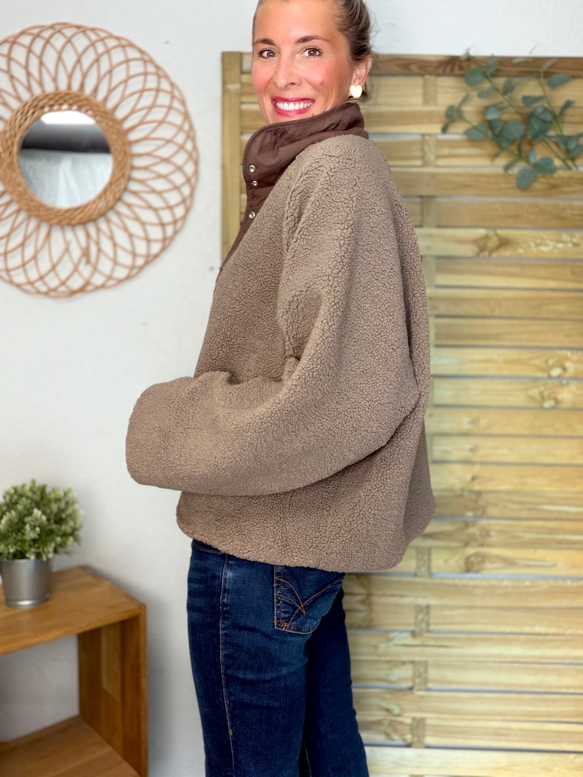 Veste matelassée réversible Sherpa AMÉLIE Chocolat