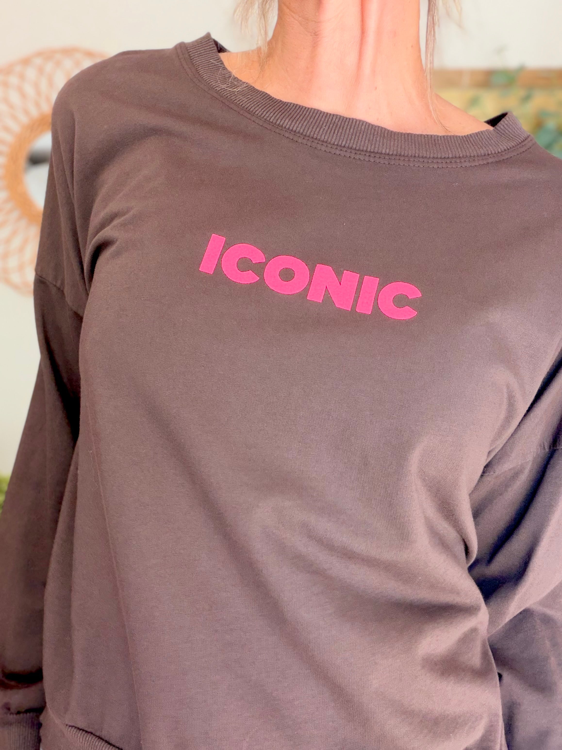 Sweat ICONIC léger 100% coton FAUSTINE Chocolat (taille 36 à 46)
